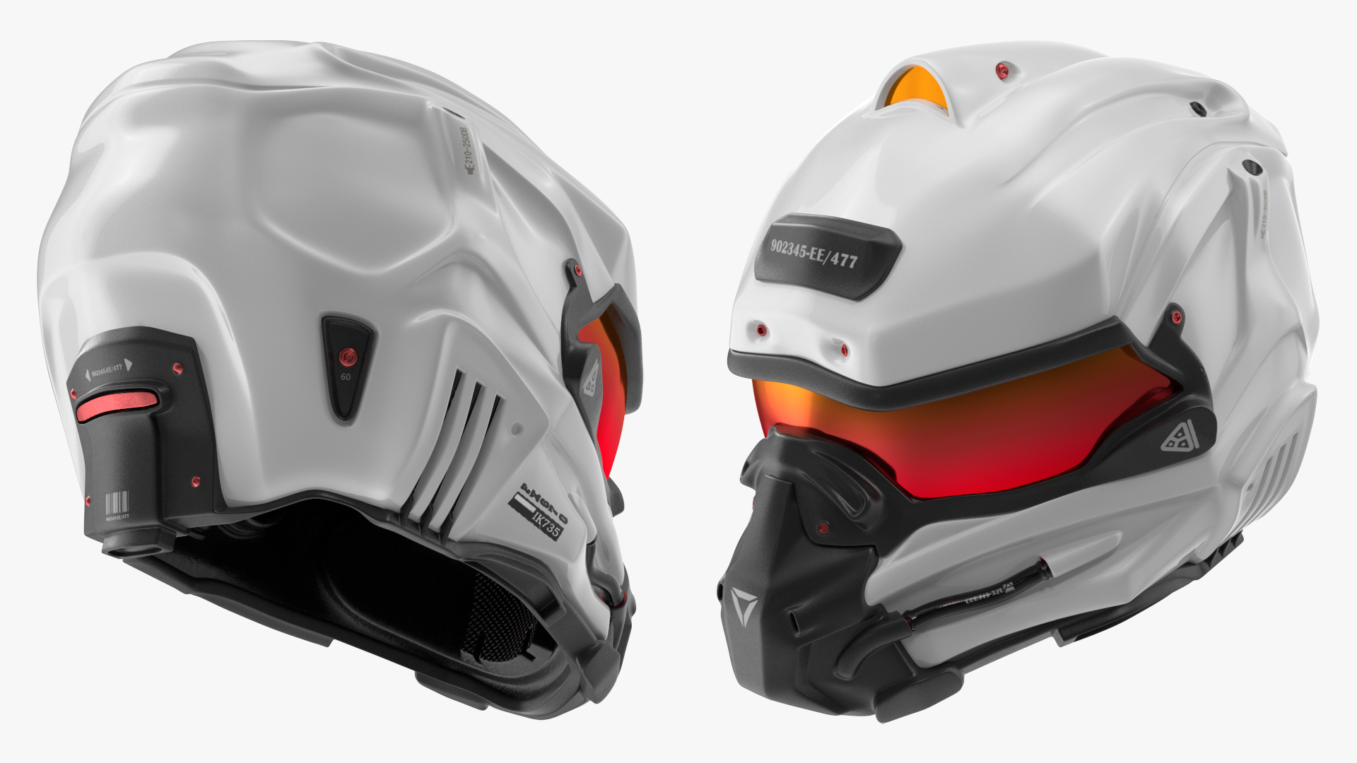 Sci-Fi Futuristic Tactical Helmet White 3D model