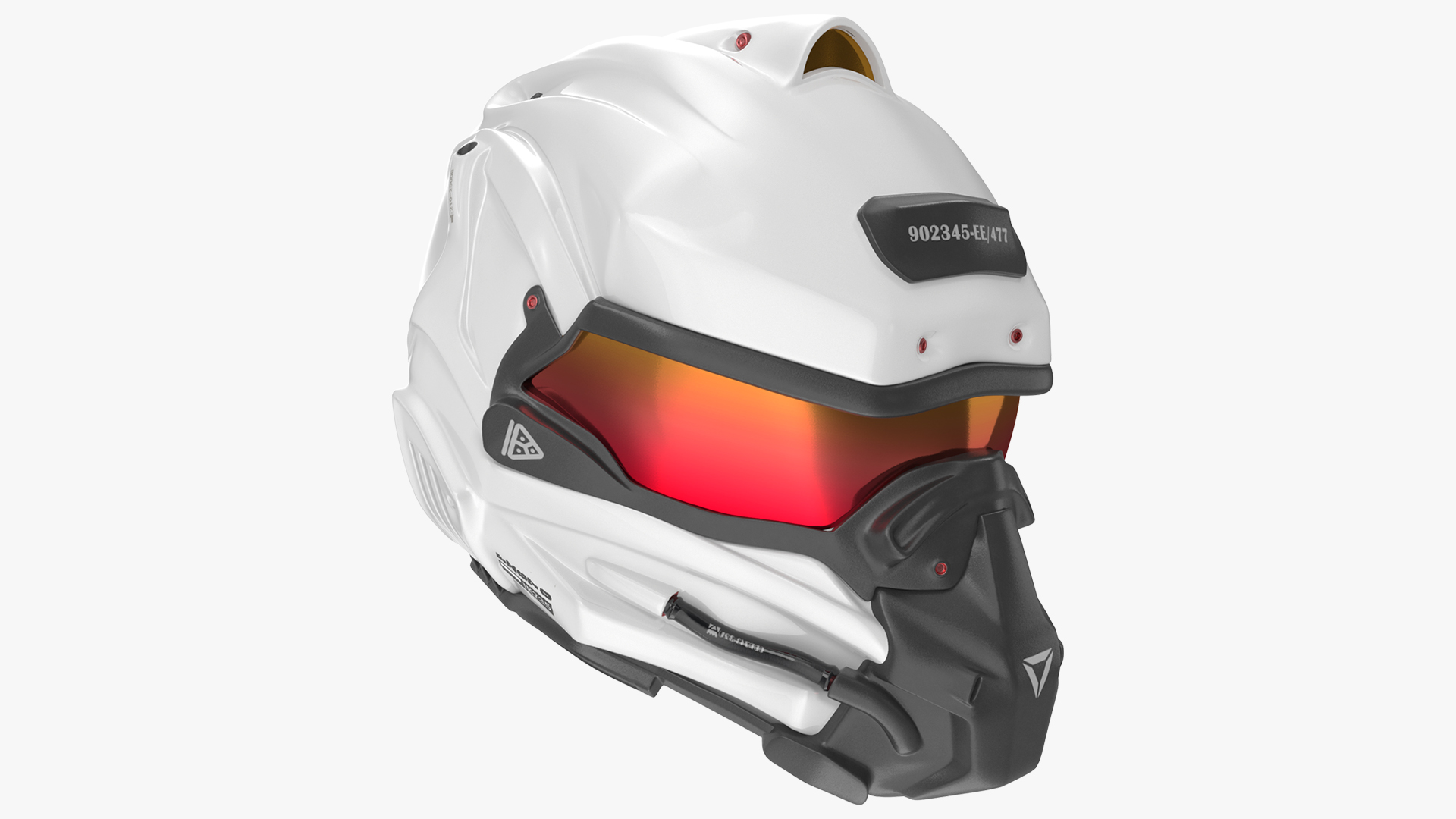 Sci-Fi Futuristic Tactical Helmet White 3D model