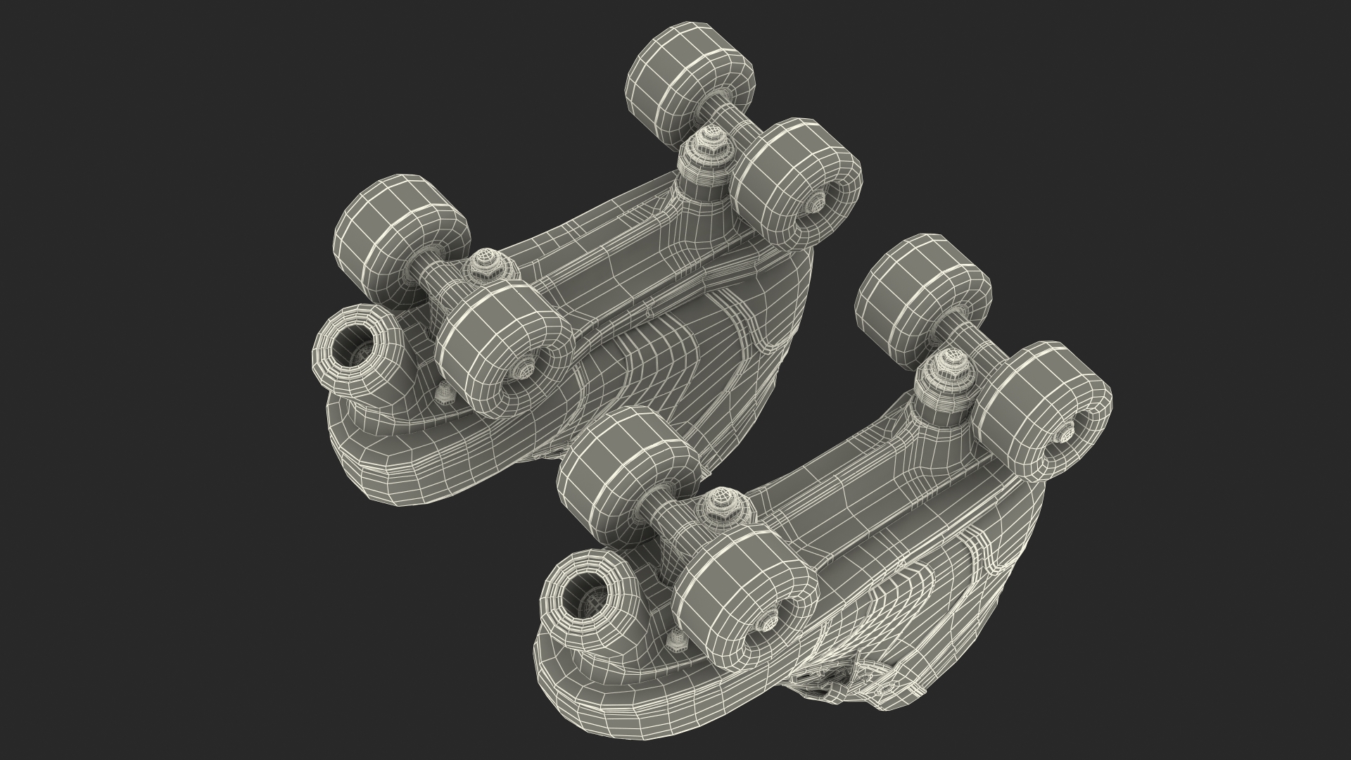 Quad Roller Skates Black 3D model