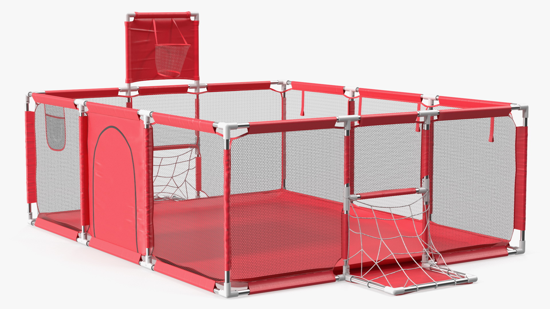 Large Red Baby Playpen 3D