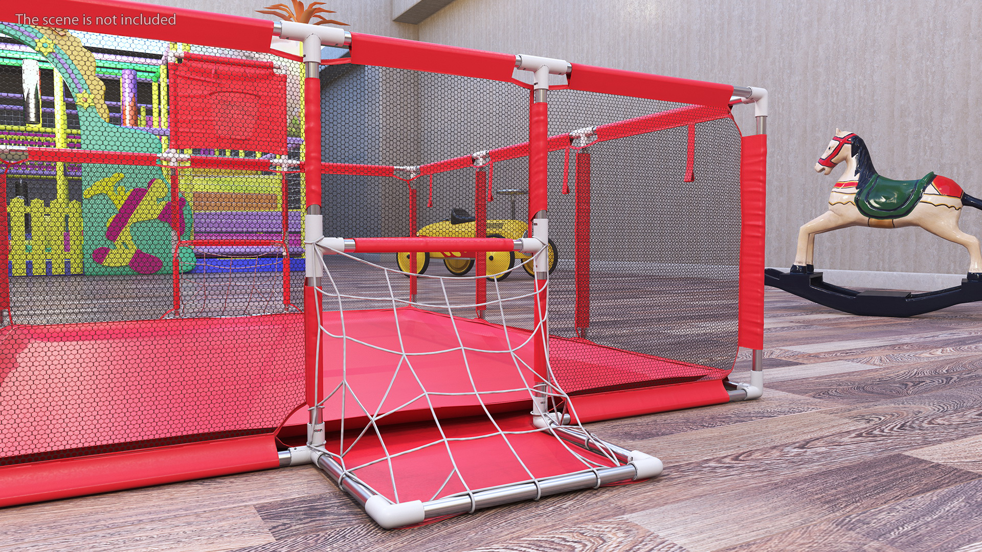 Large Red Baby Playpen 3D