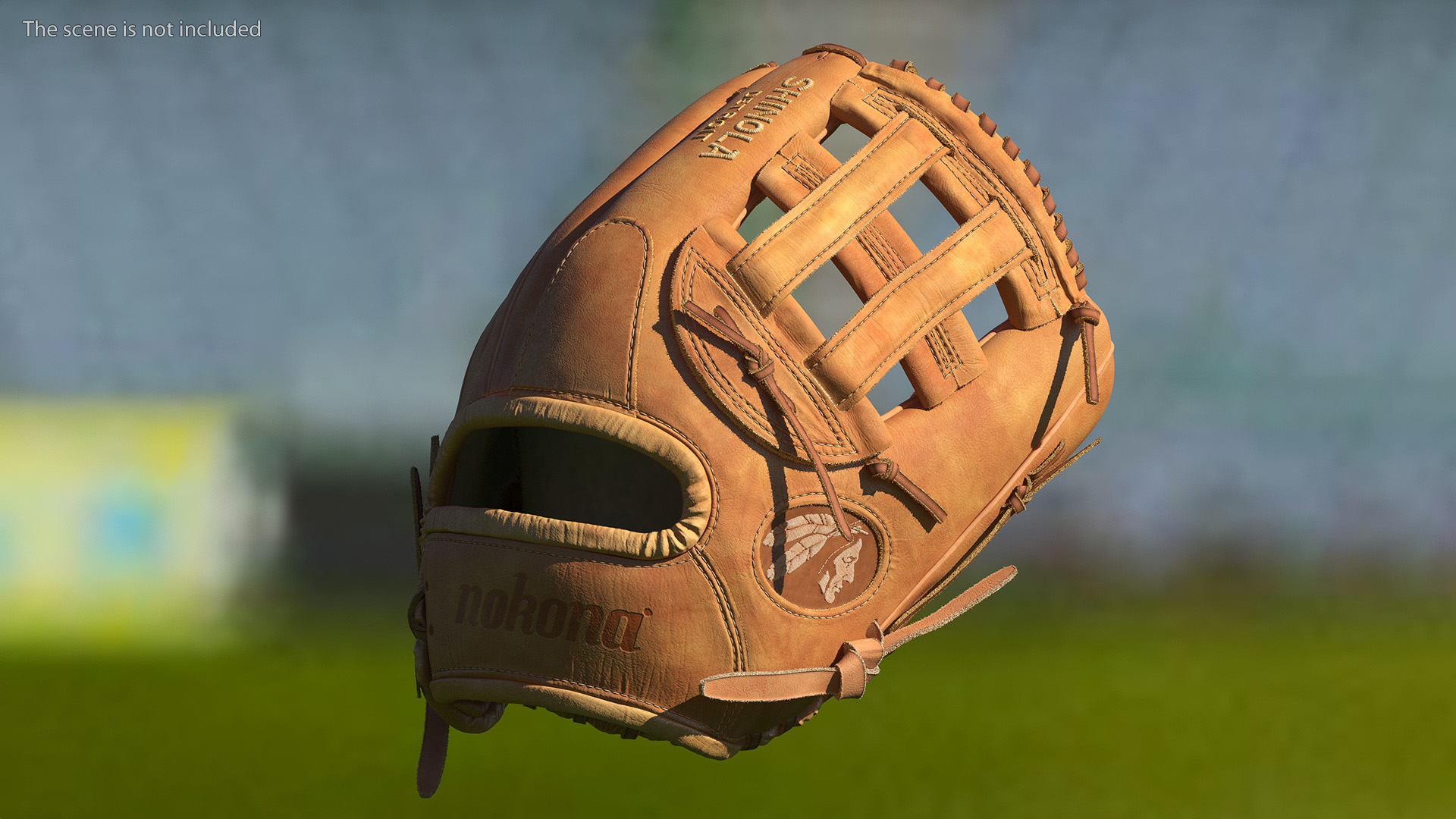 3D Ball with Softball Glove Fur model