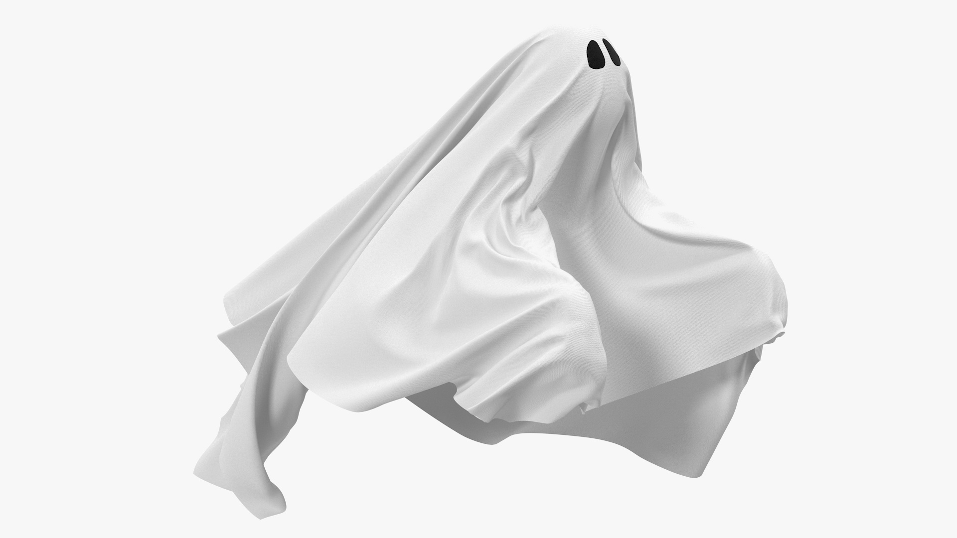 White Ghost Sheet Flying 3D model