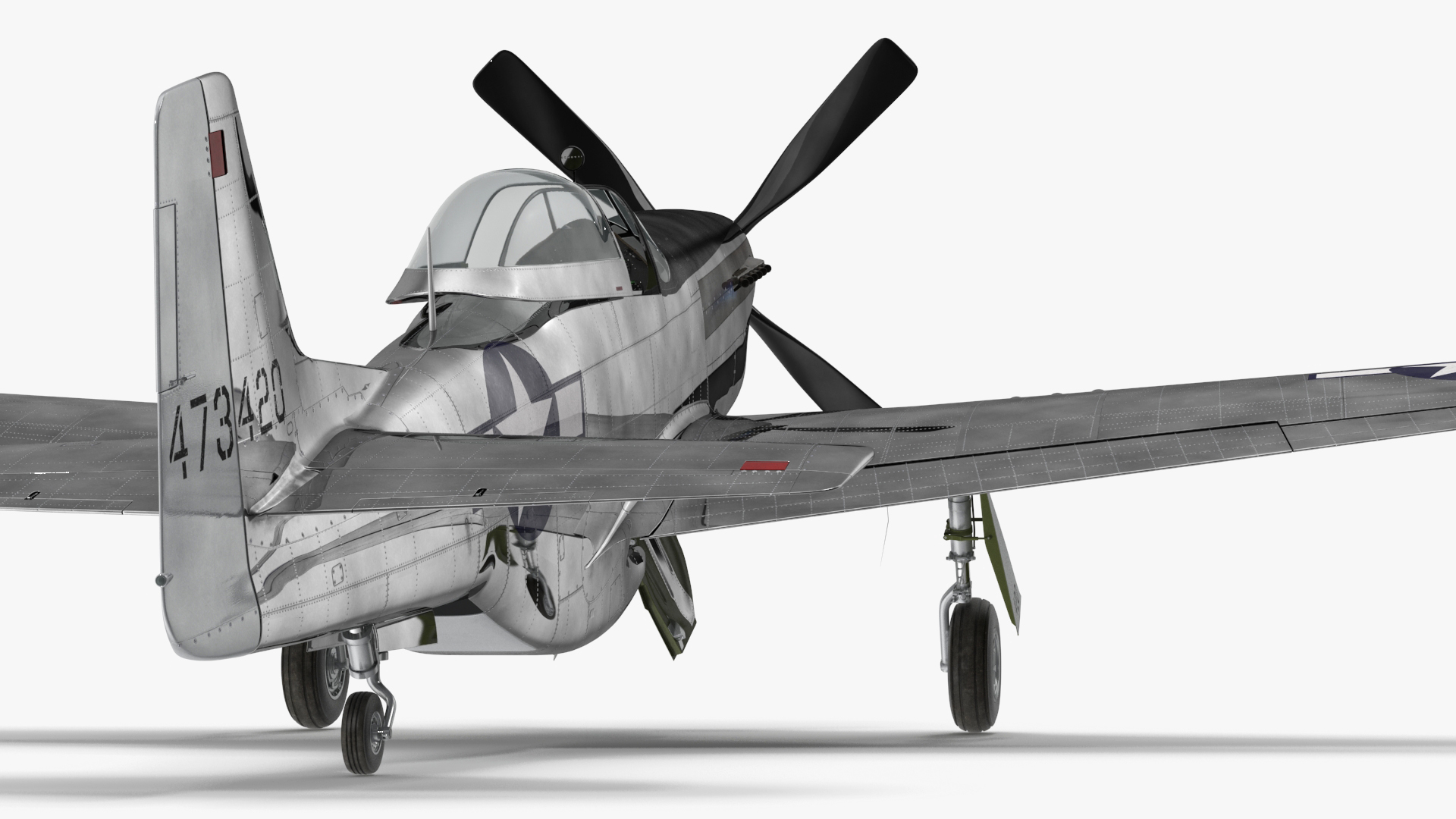 3D North American P-51 Rigged