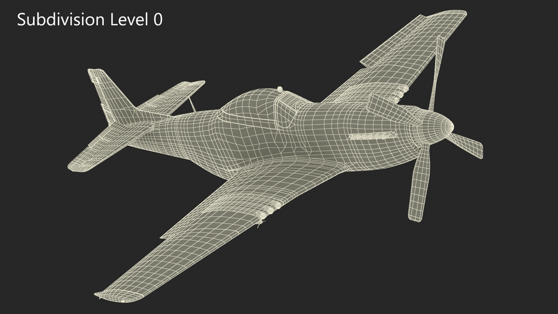 3D North American P-51 Rigged