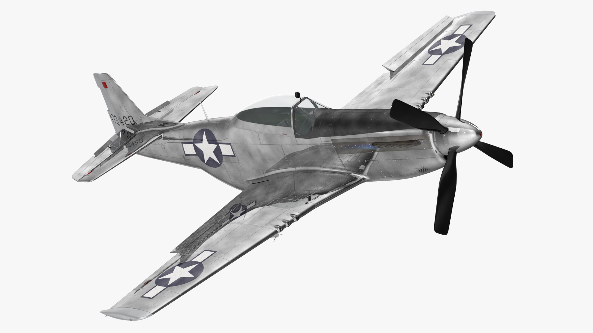 3D North American P-51 Rigged