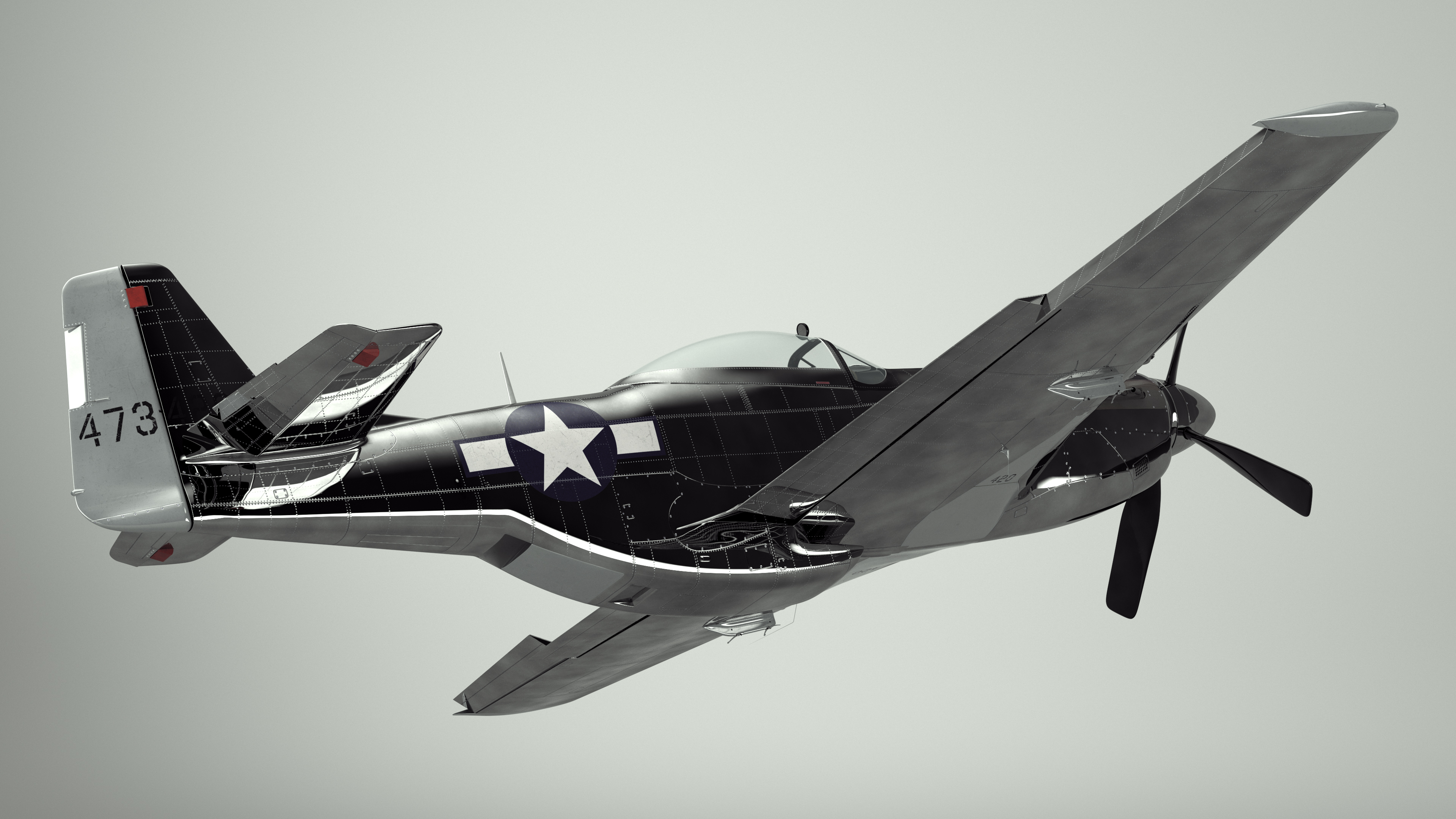 3D North American P-51 Rigged