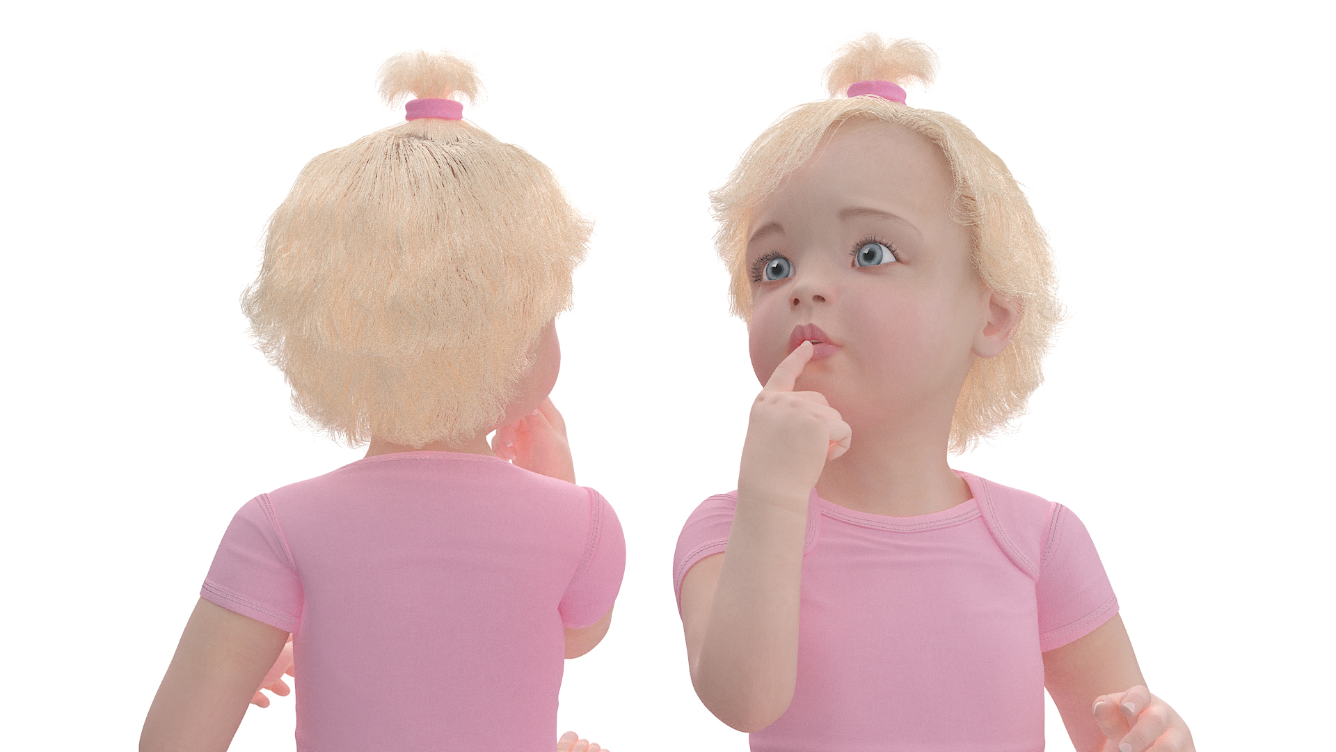 Baby Girl Wearing Bodysuit Sitting 3D model