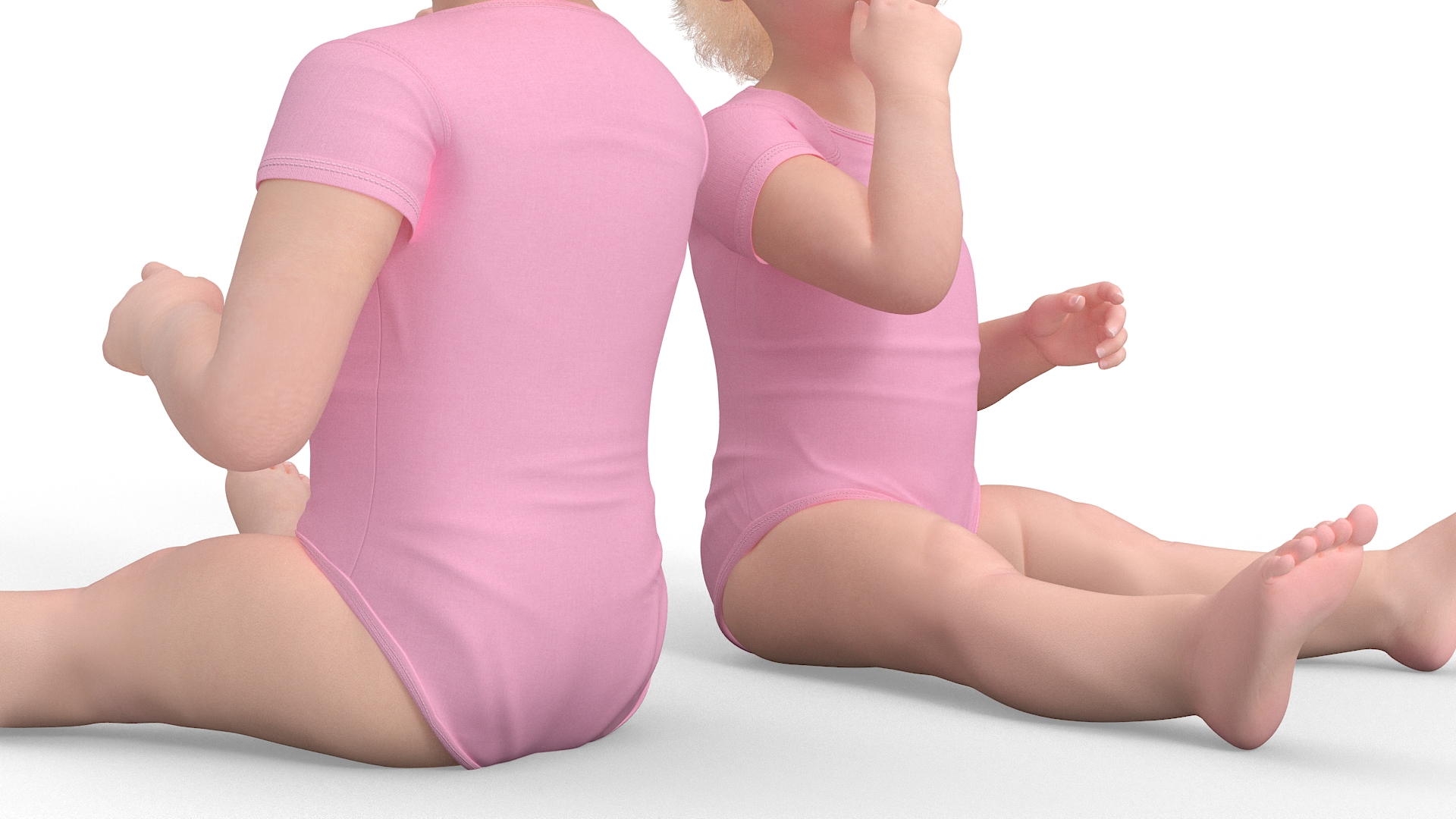 Baby Girl Wearing Bodysuit Sitting 3D model