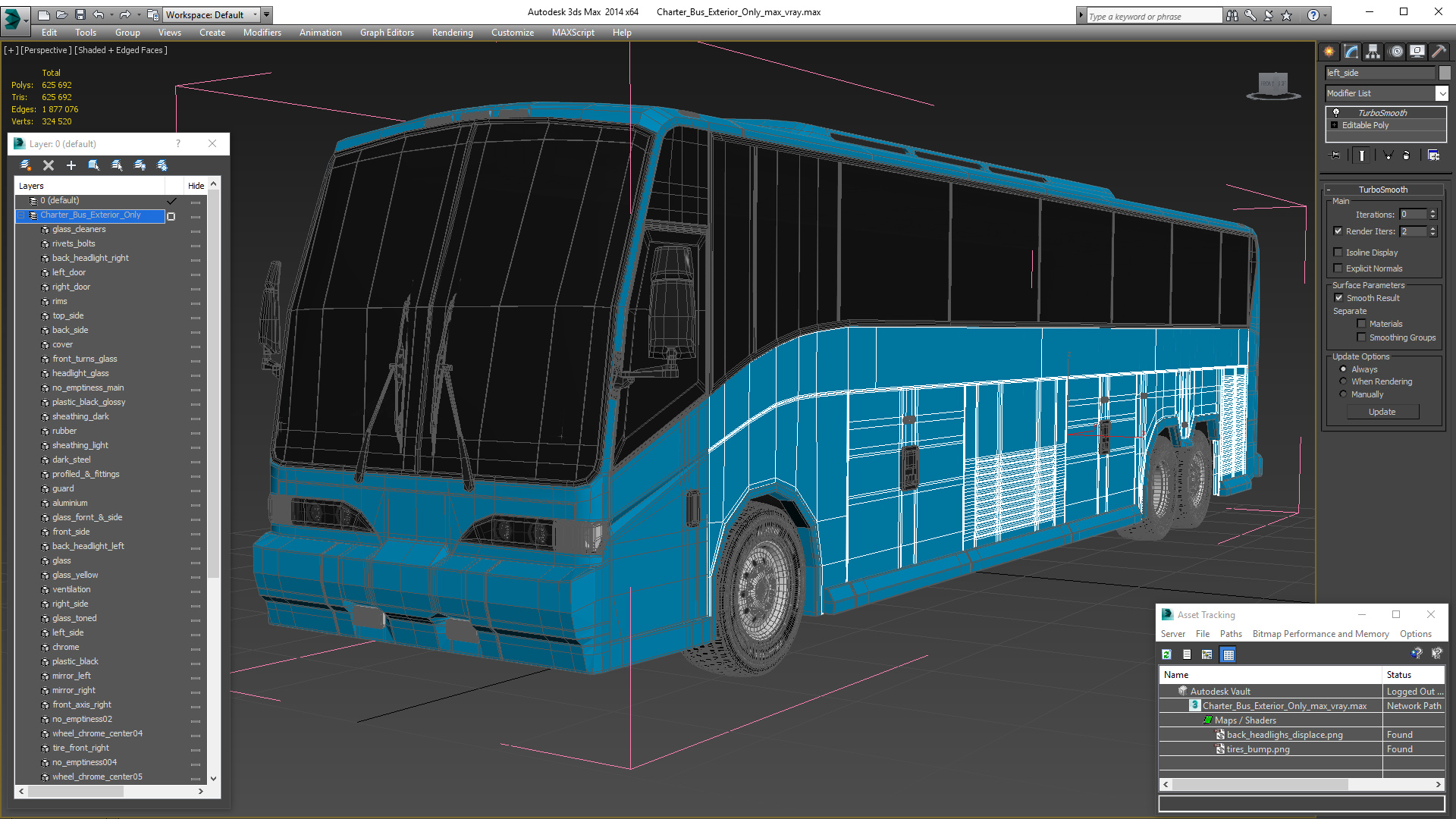 3D model Charter Bus Exterior Only