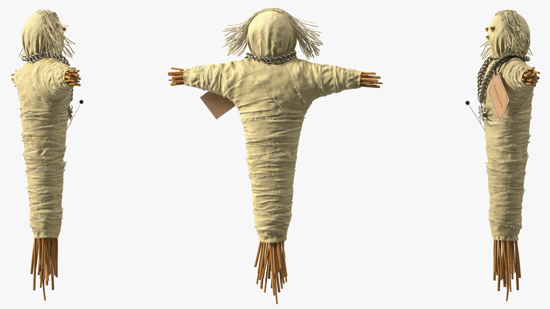 Traditional Voodoo Doll White 3D model