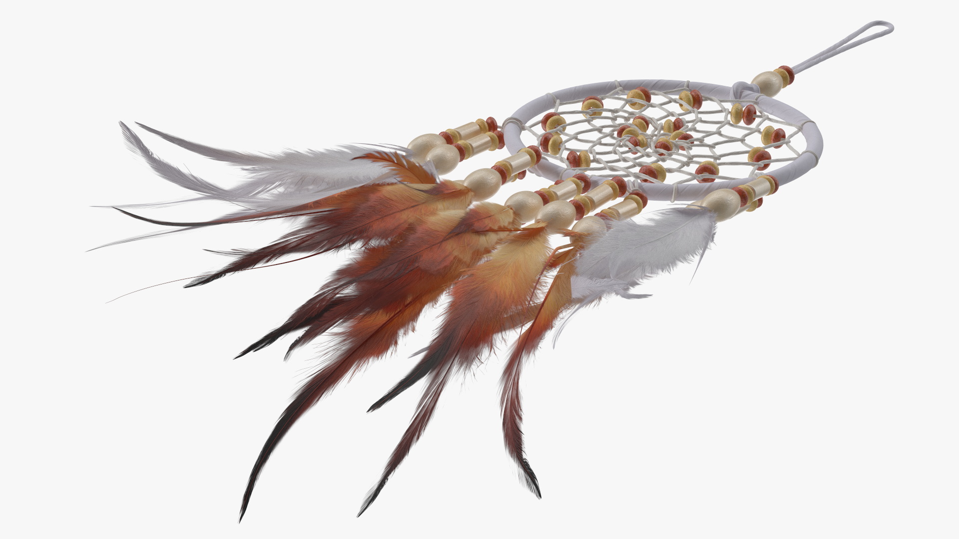 3D model Dreamcatcher with Feathers and Beads One Ring