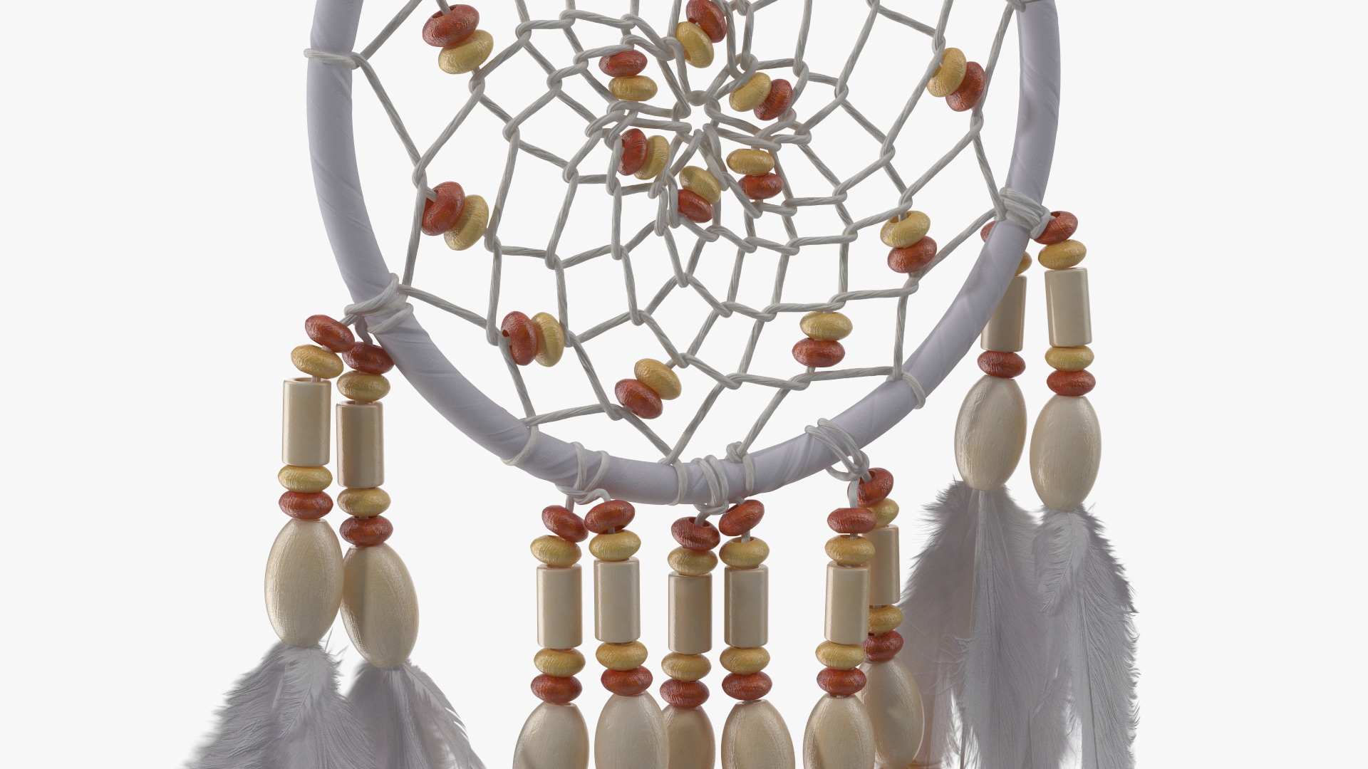 3D model Dreamcatcher with Feathers and Beads One Ring