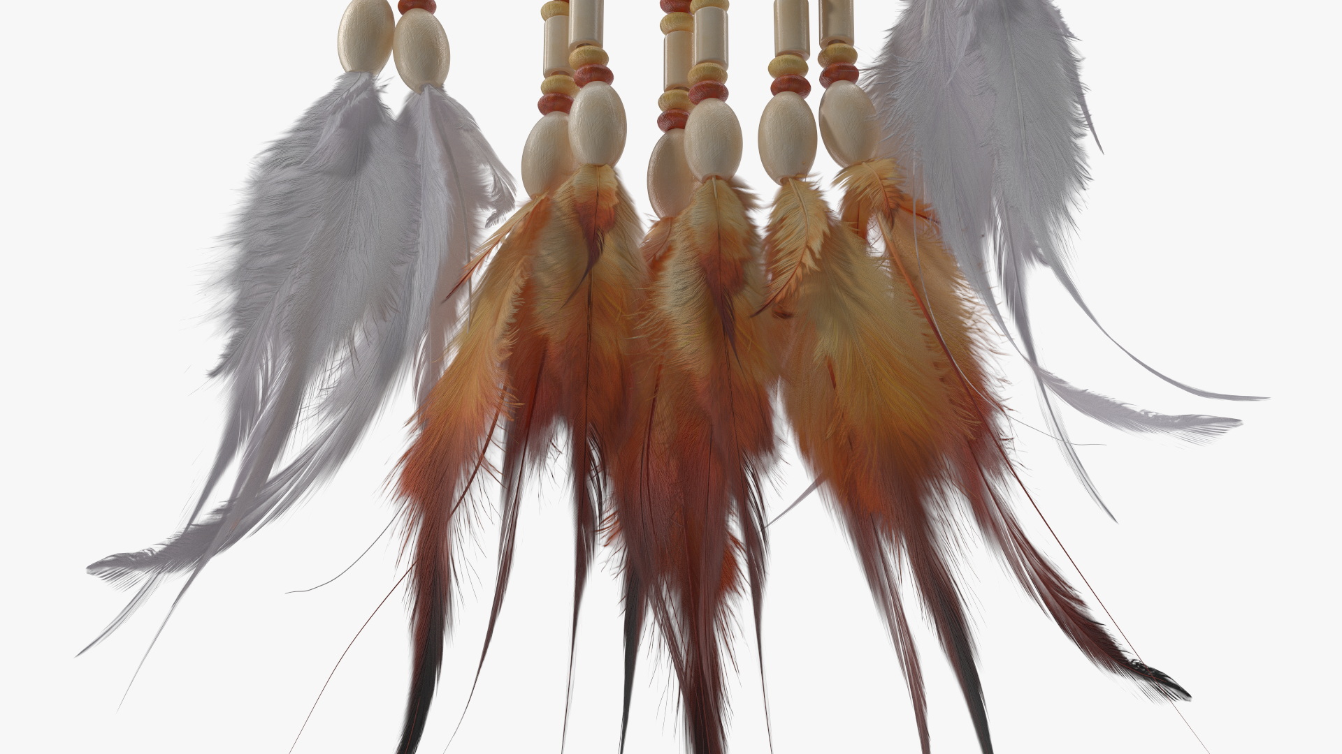 3D model Dreamcatcher with Feathers and Beads One Ring