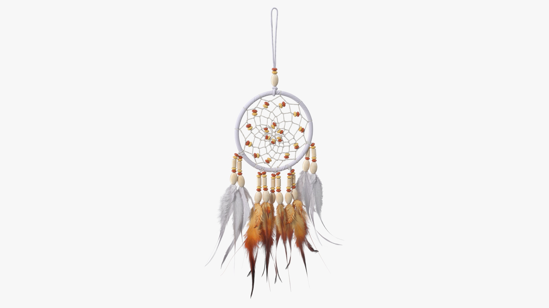 3D model Dreamcatcher with Feathers and Beads One Ring