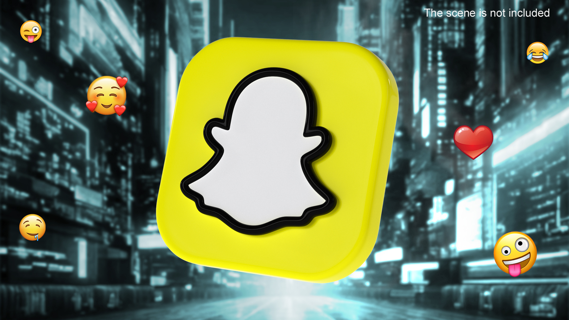 3D Snapchat Social Media Icon