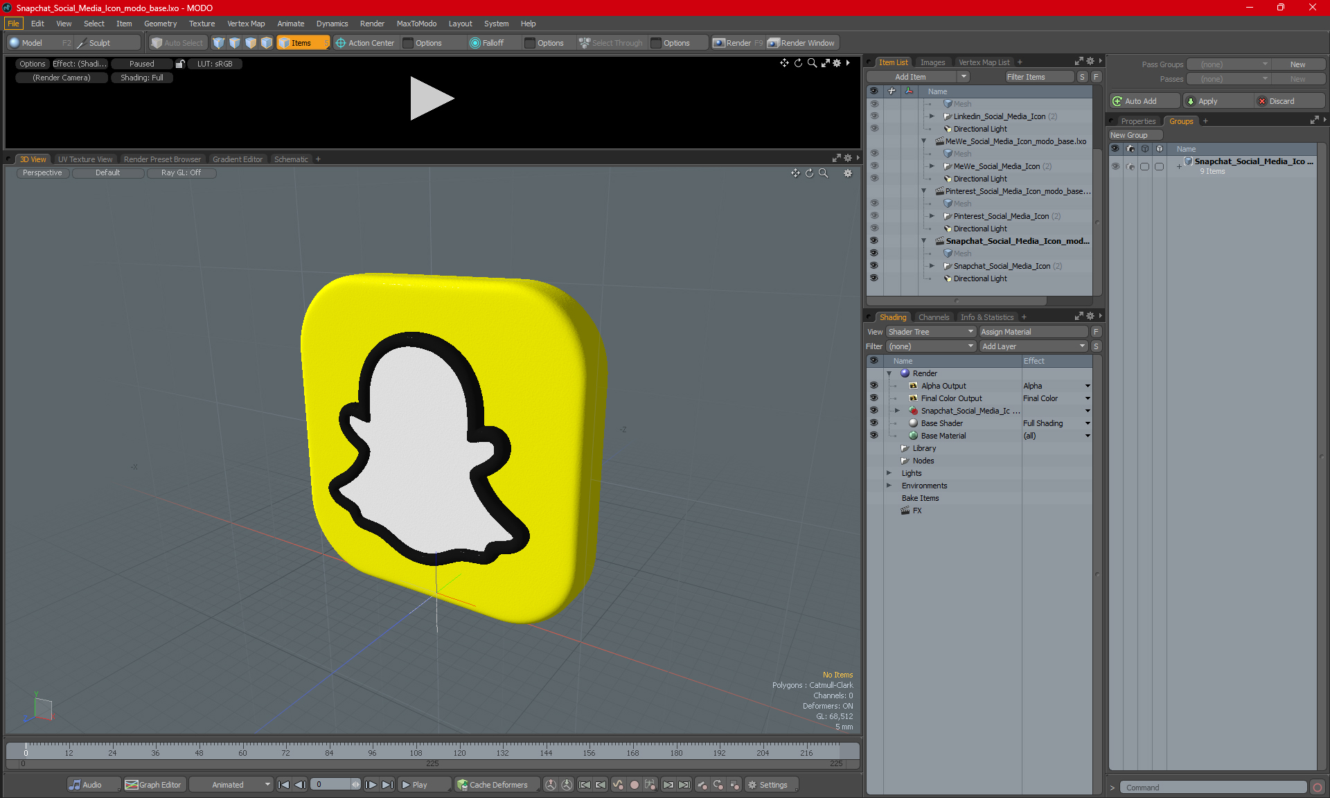 3D Snapchat Social Media Icon