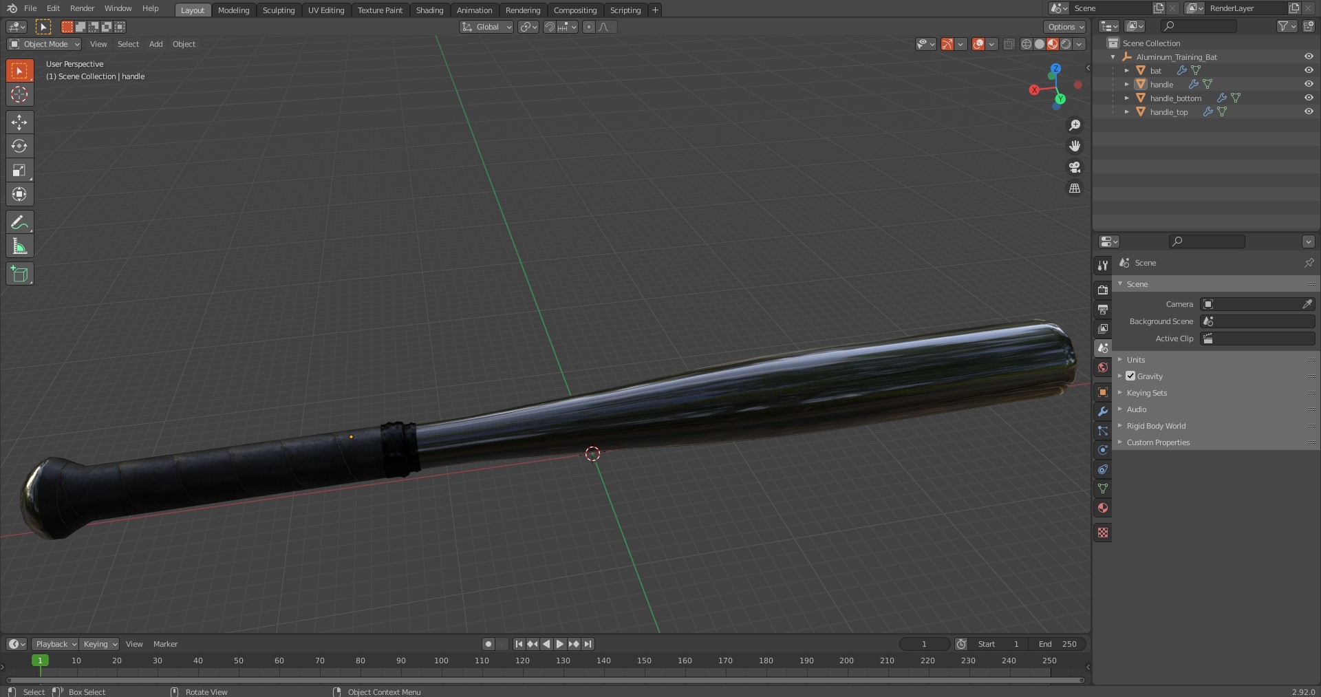 3D Aluminum Training Bat