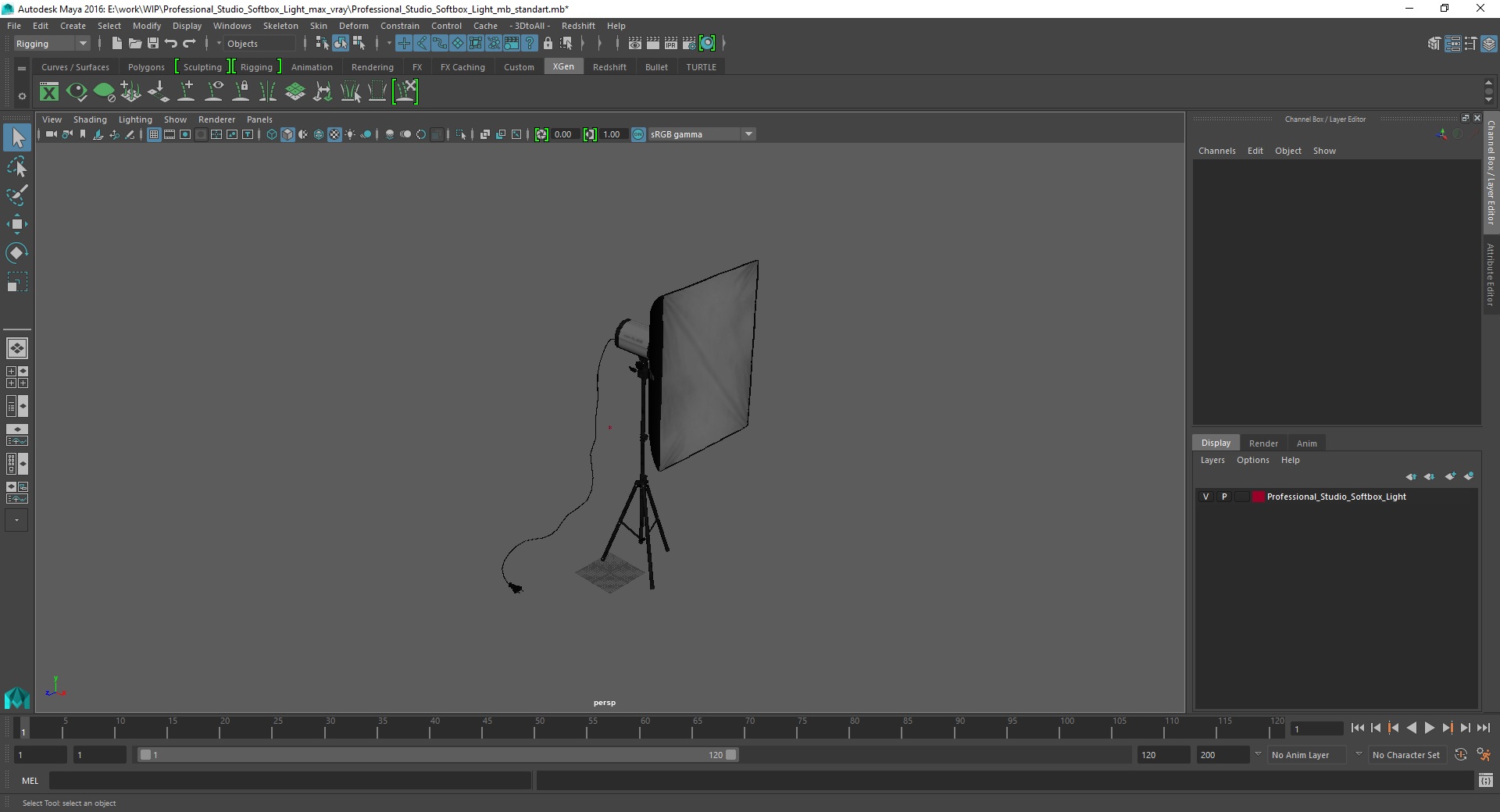 3D Professional Studio Softbox Light model