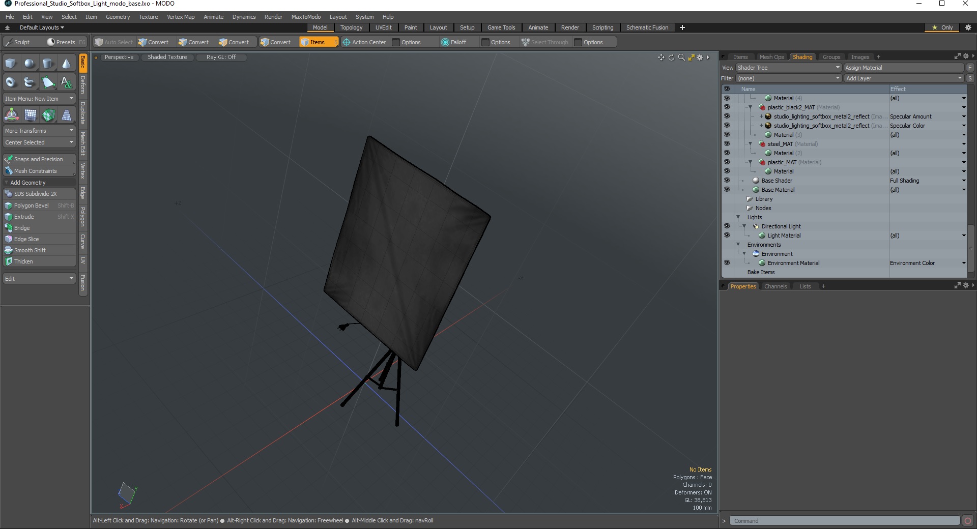 3D Professional Studio Softbox Light model