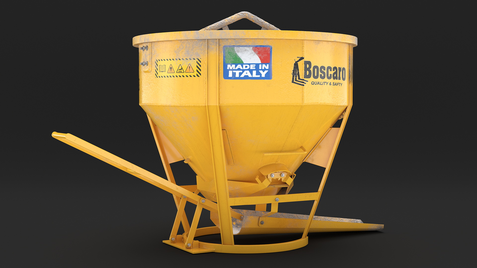 3D Empty Used Concrete Bucket