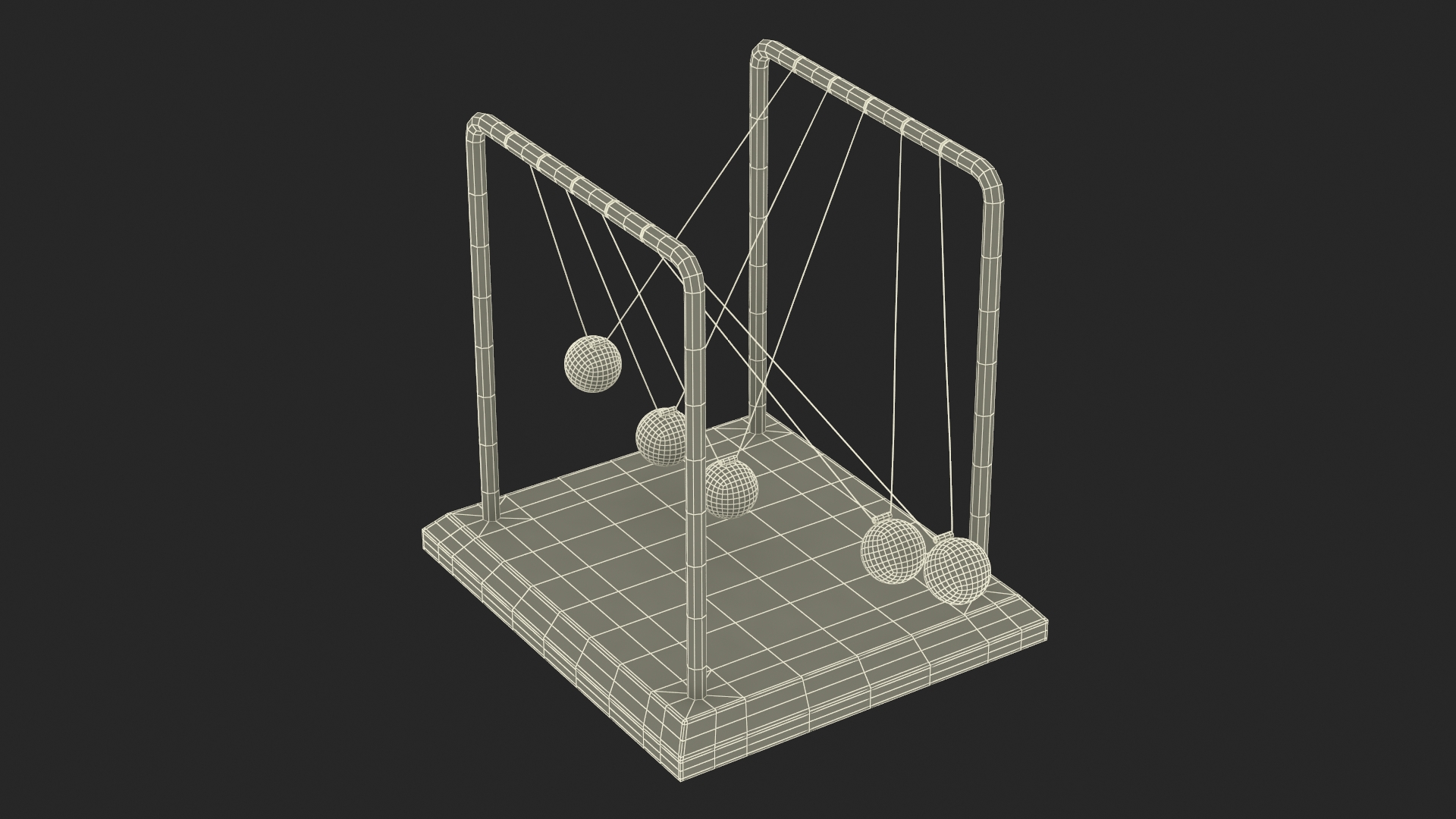 3D model Newtons Cradle Executive Desk Toy Rigged