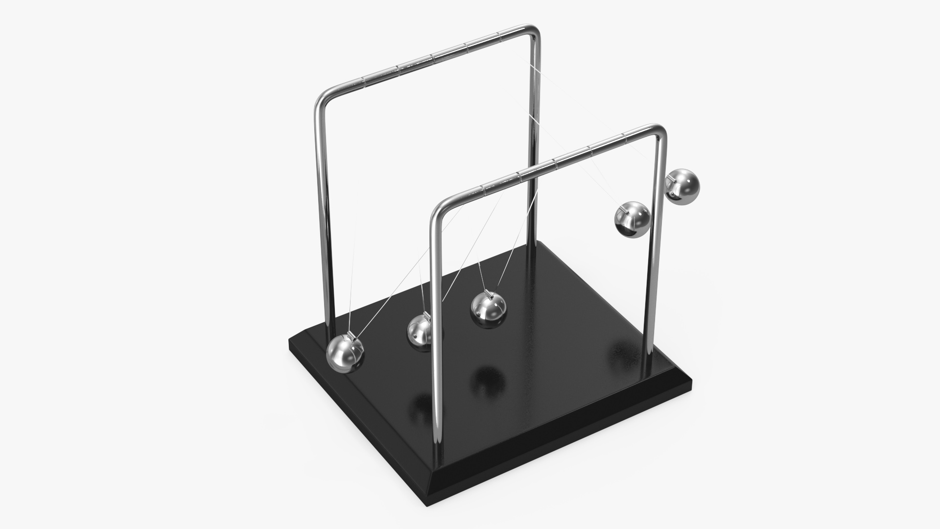 3D model Newtons Cradle Executive Desk Toy Rigged