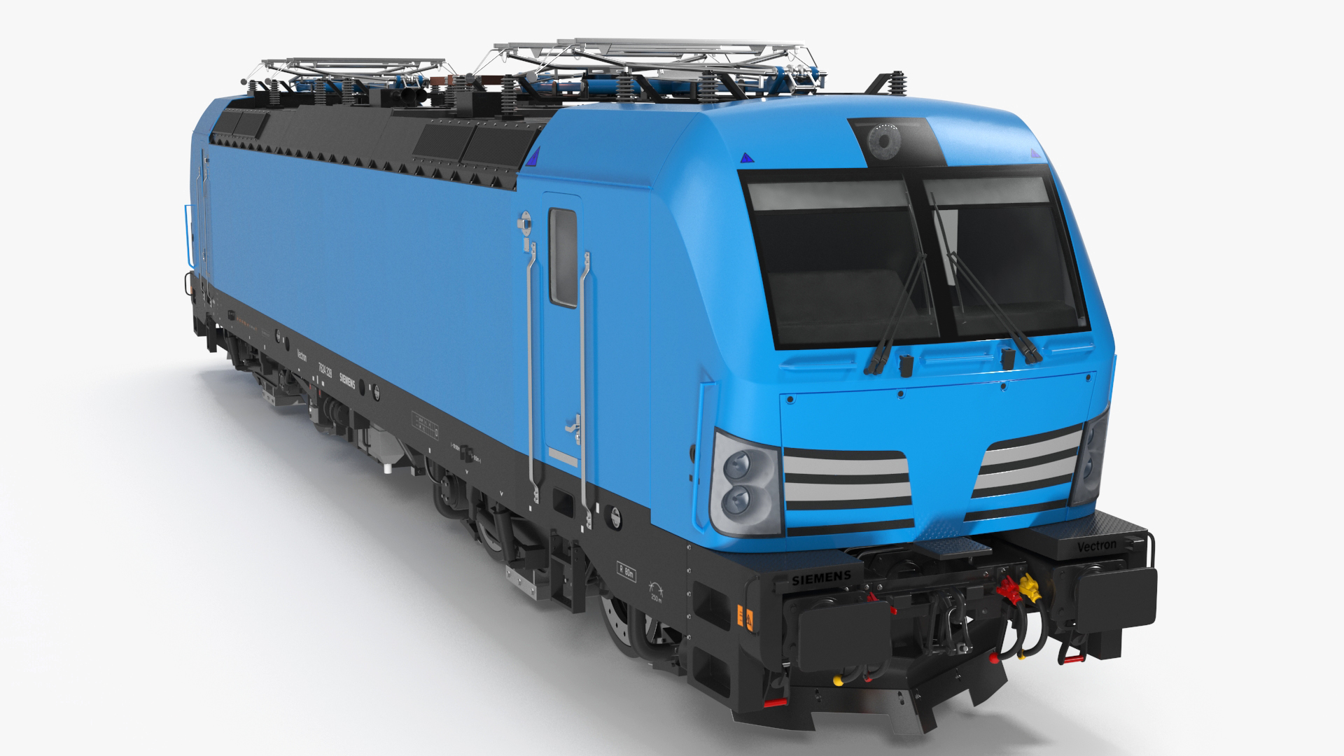 3D model Railway Modern Locomotive Blue