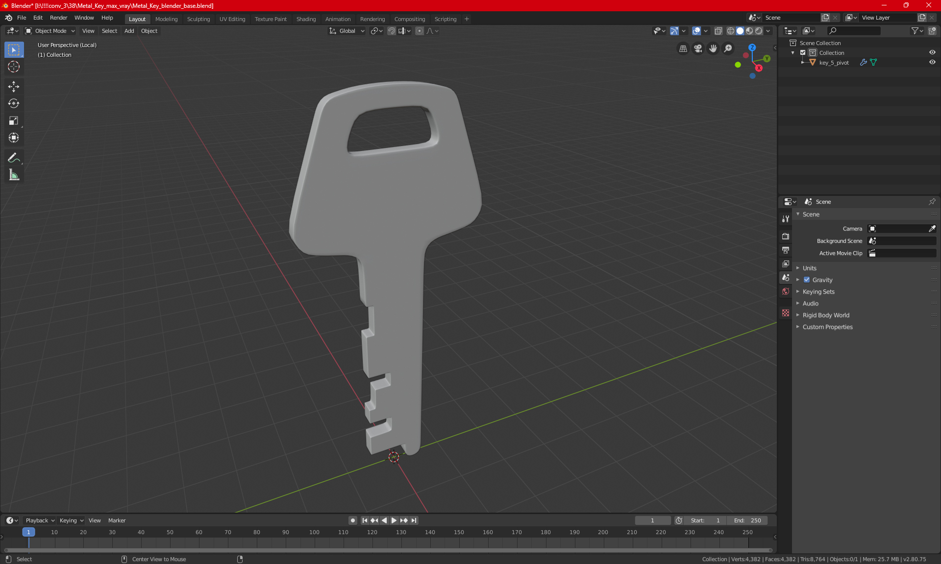 Metal Key 3D model