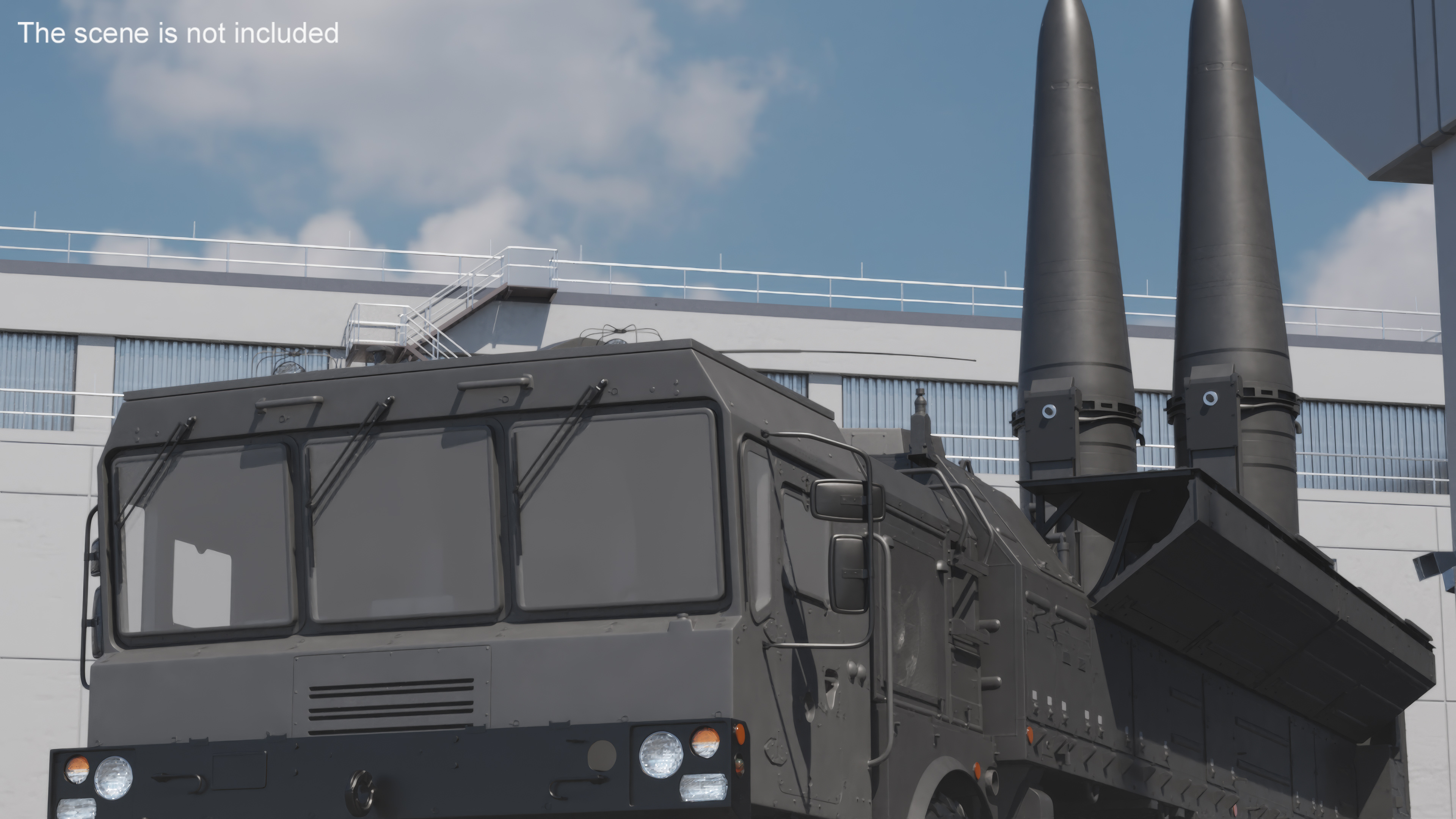 3D Military Missile Tactical Truck in Combat Readiness