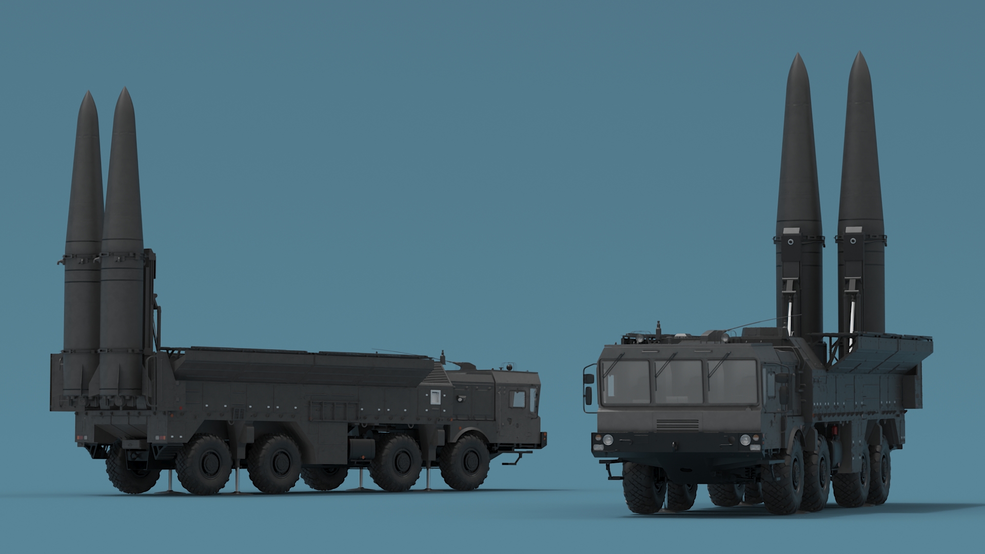 3D Military Missile Tactical Truck in Combat Readiness