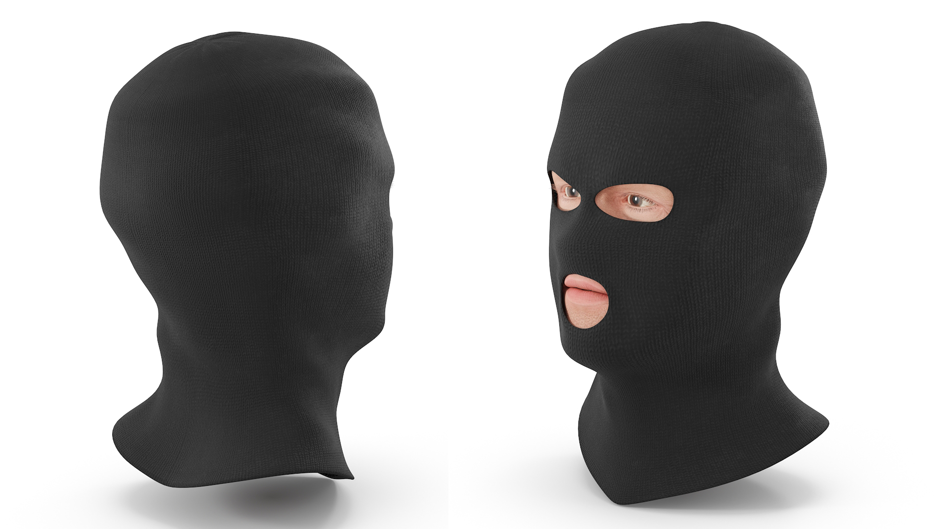 Robber Character Head Wearing Mask 3D model