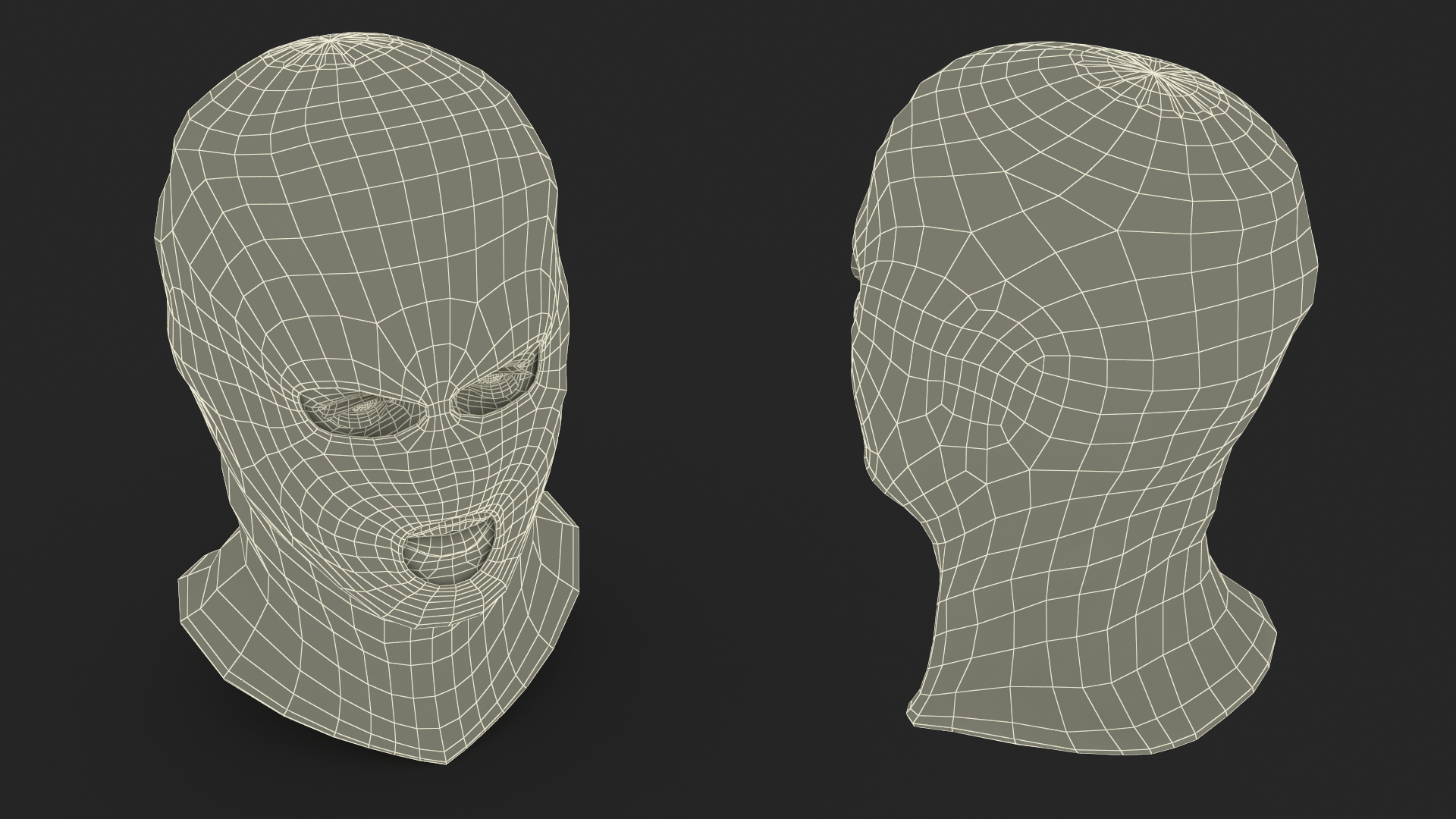 Robber Character Head Wearing Mask 3D model