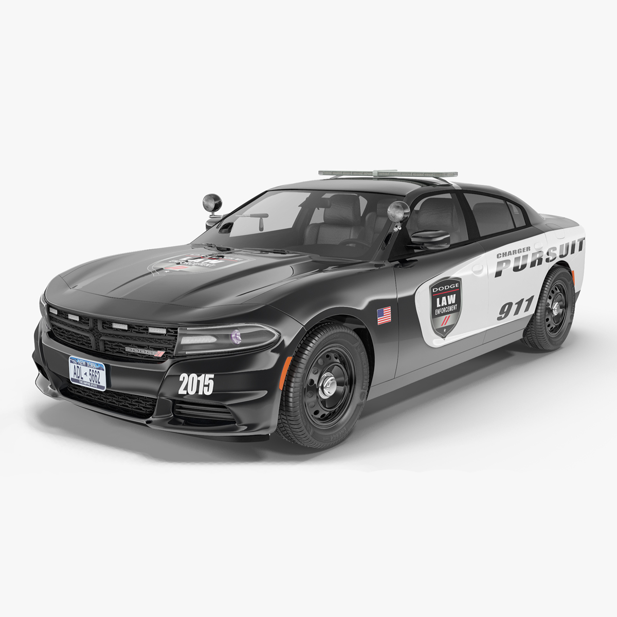 Dodge Charger Pursuit 2015 Rigged for Cinema 4D 3D