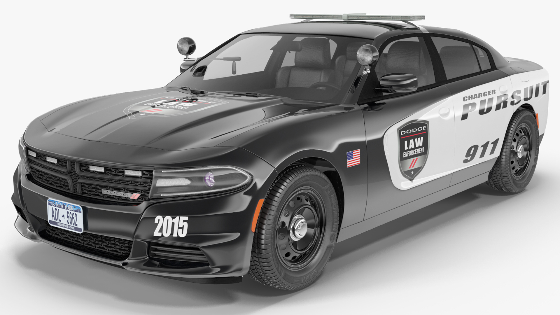 Dodge Charger Pursuit 2015 Rigged for Cinema 4D 3D