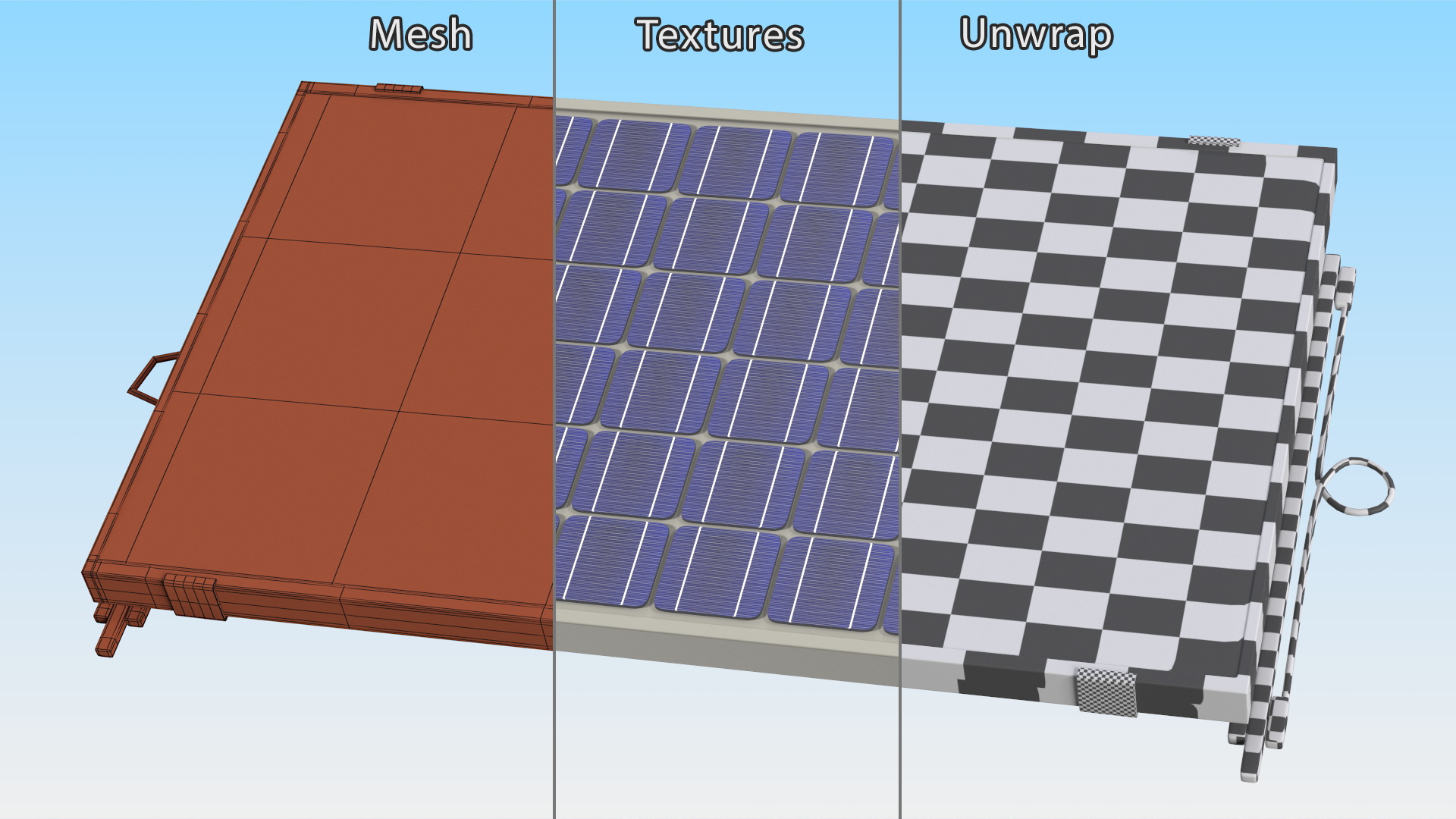 Monocrystalline Solar Panel 3D