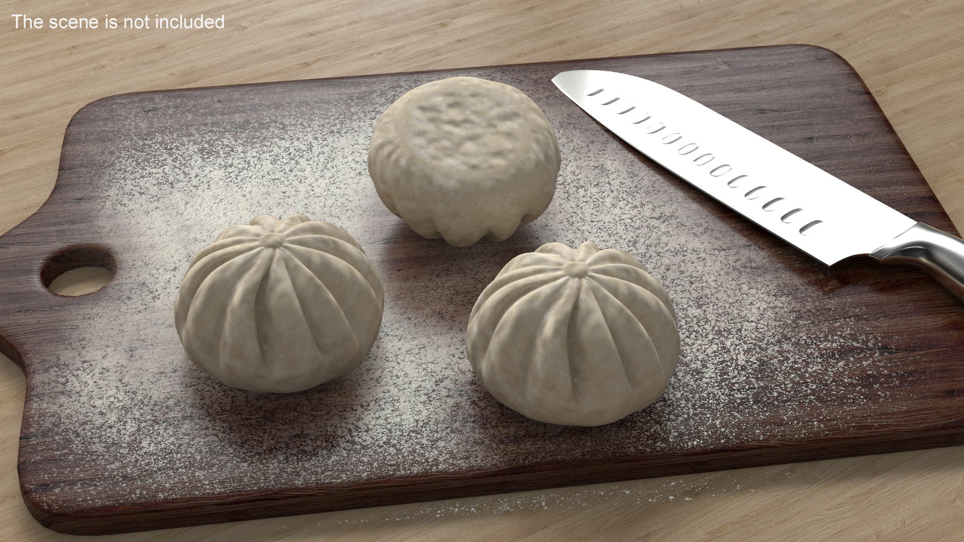 3D Asian Dumpling Raw for 3D Print