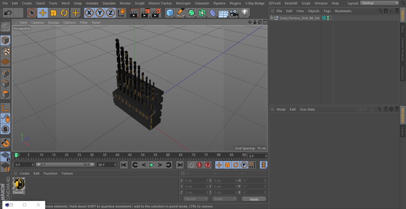 3D Gold Ferrous Drill Bit Set