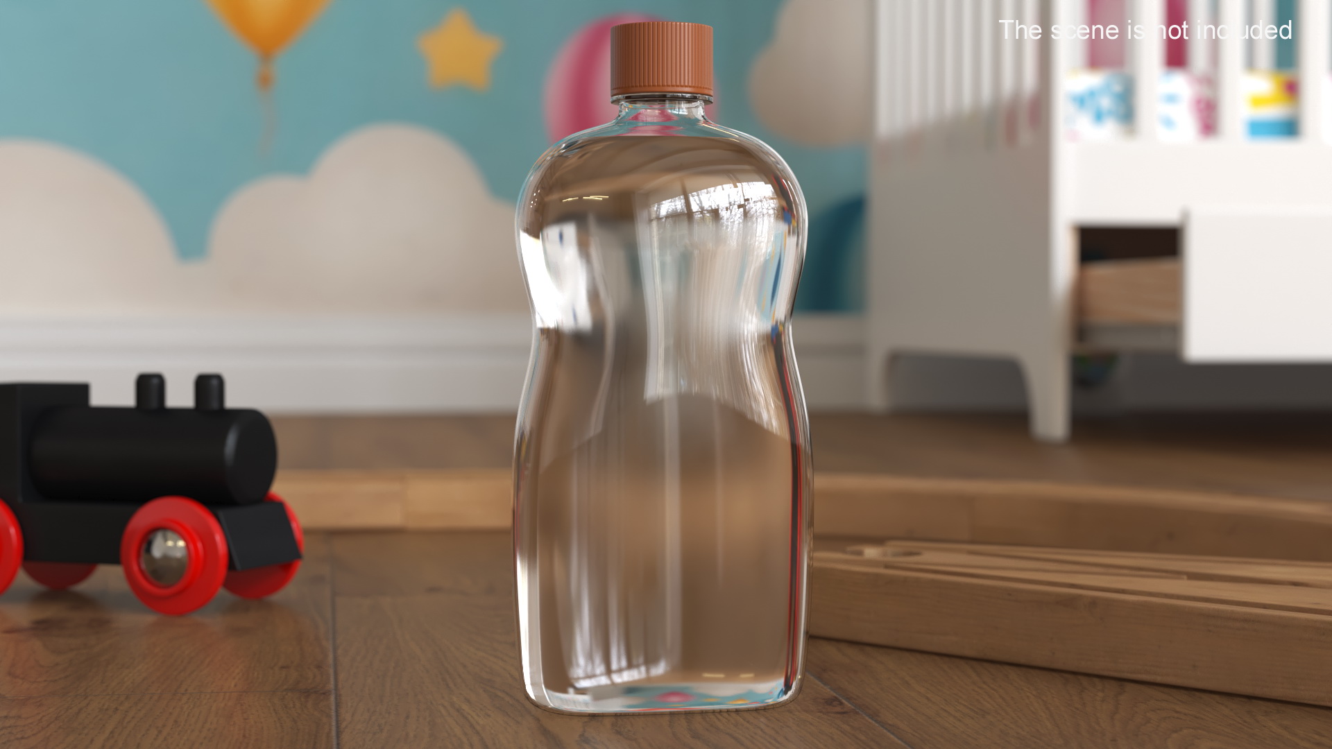 3D model Transparent Plastic Oil Bottle