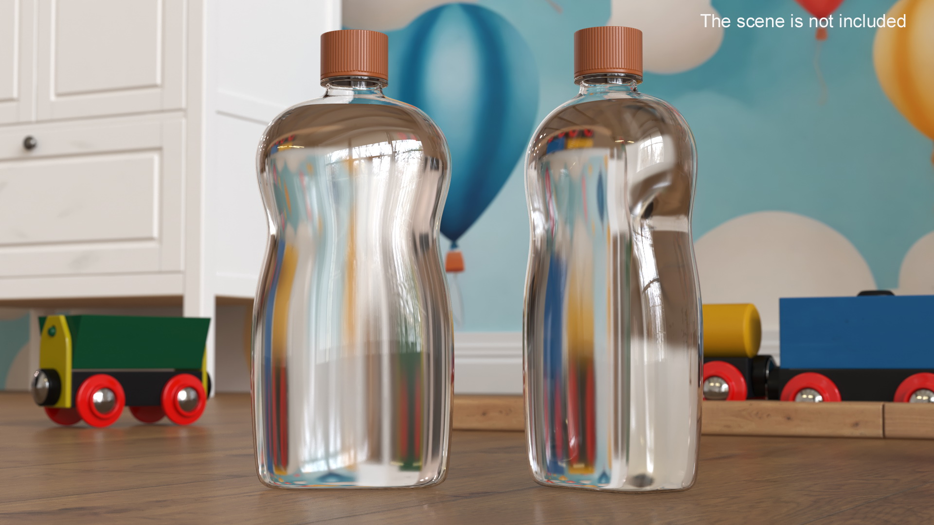 3D model Transparent Plastic Oil Bottle