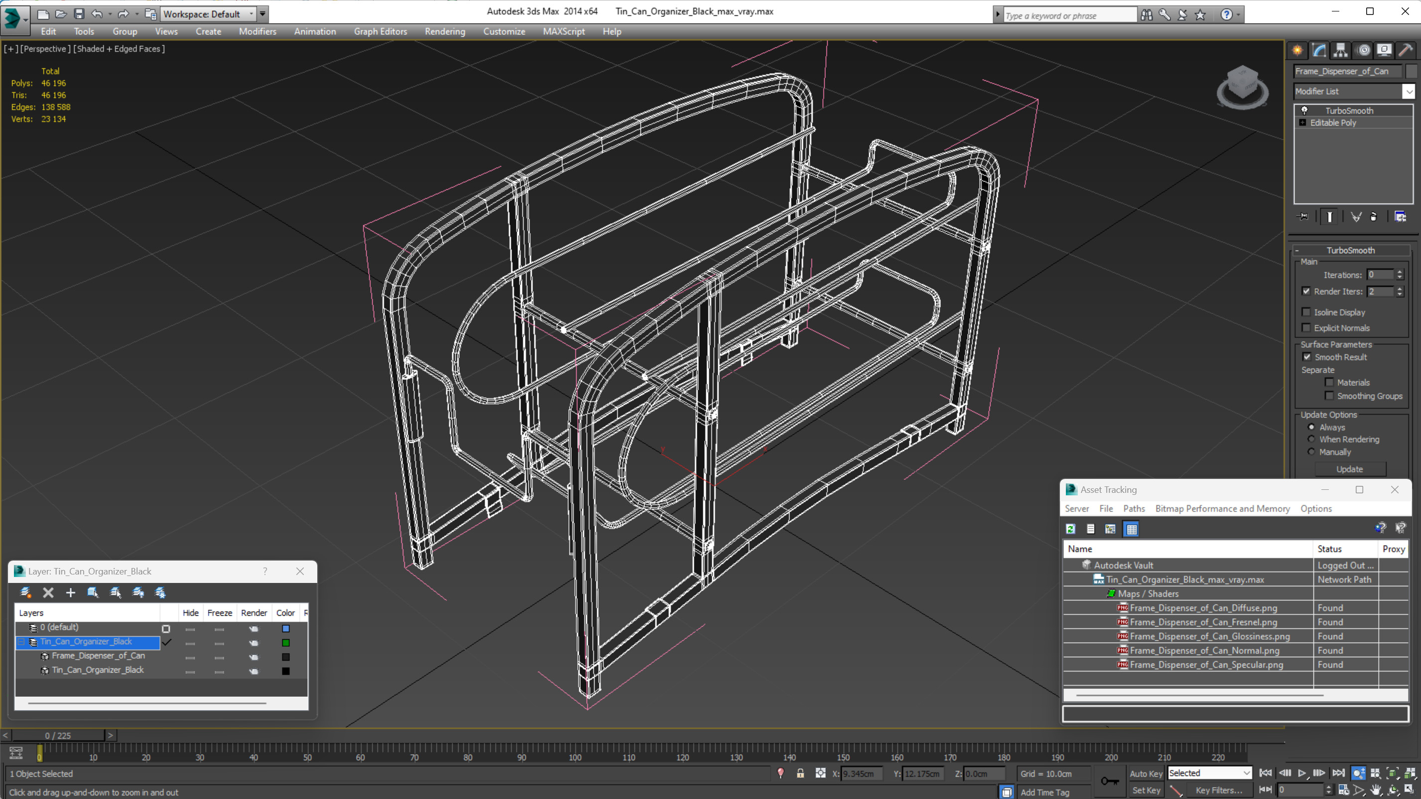 3D Tin Can Organizer Black model