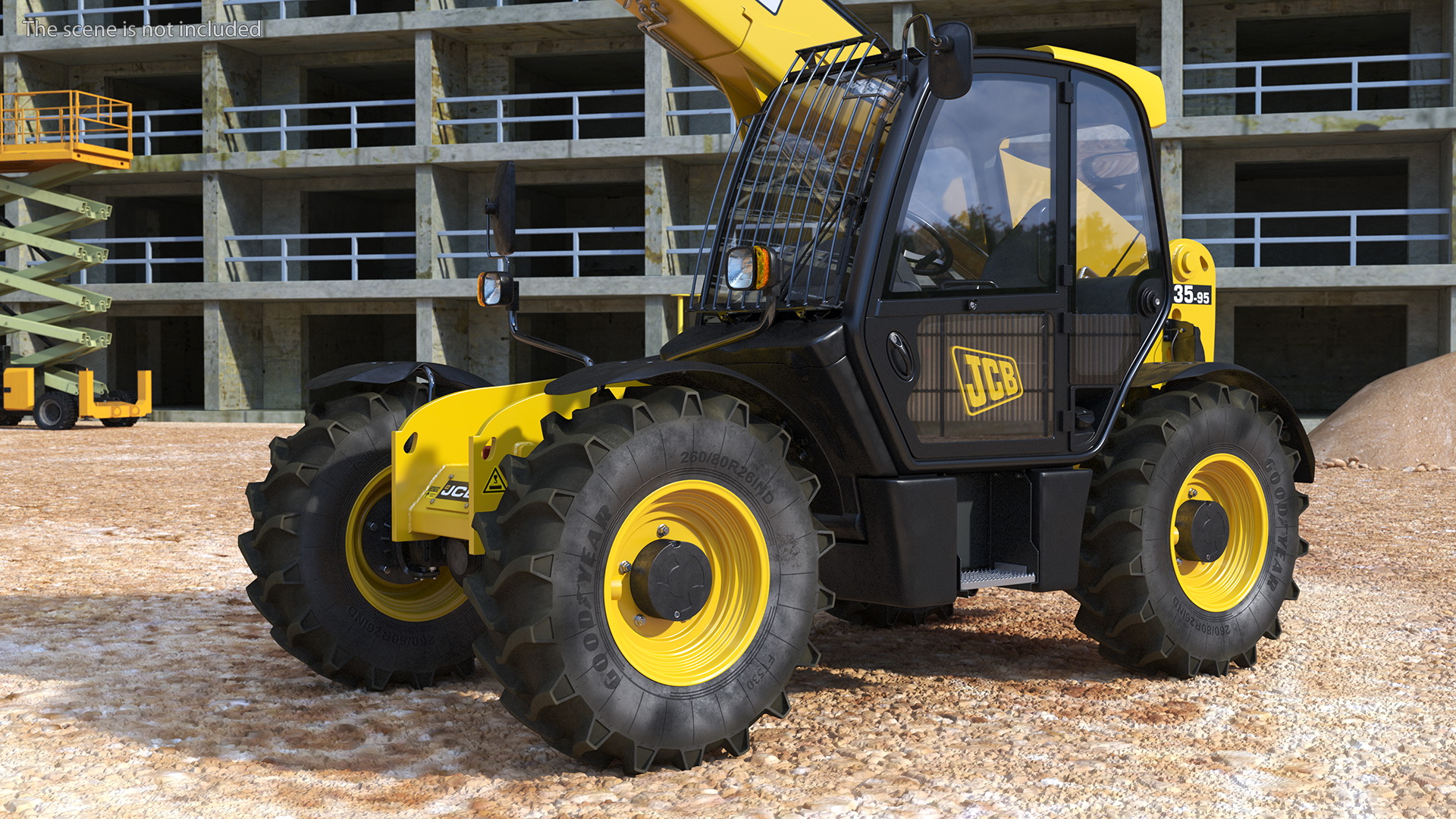 Telescopic Loader With Pallet of Bricks 3D model