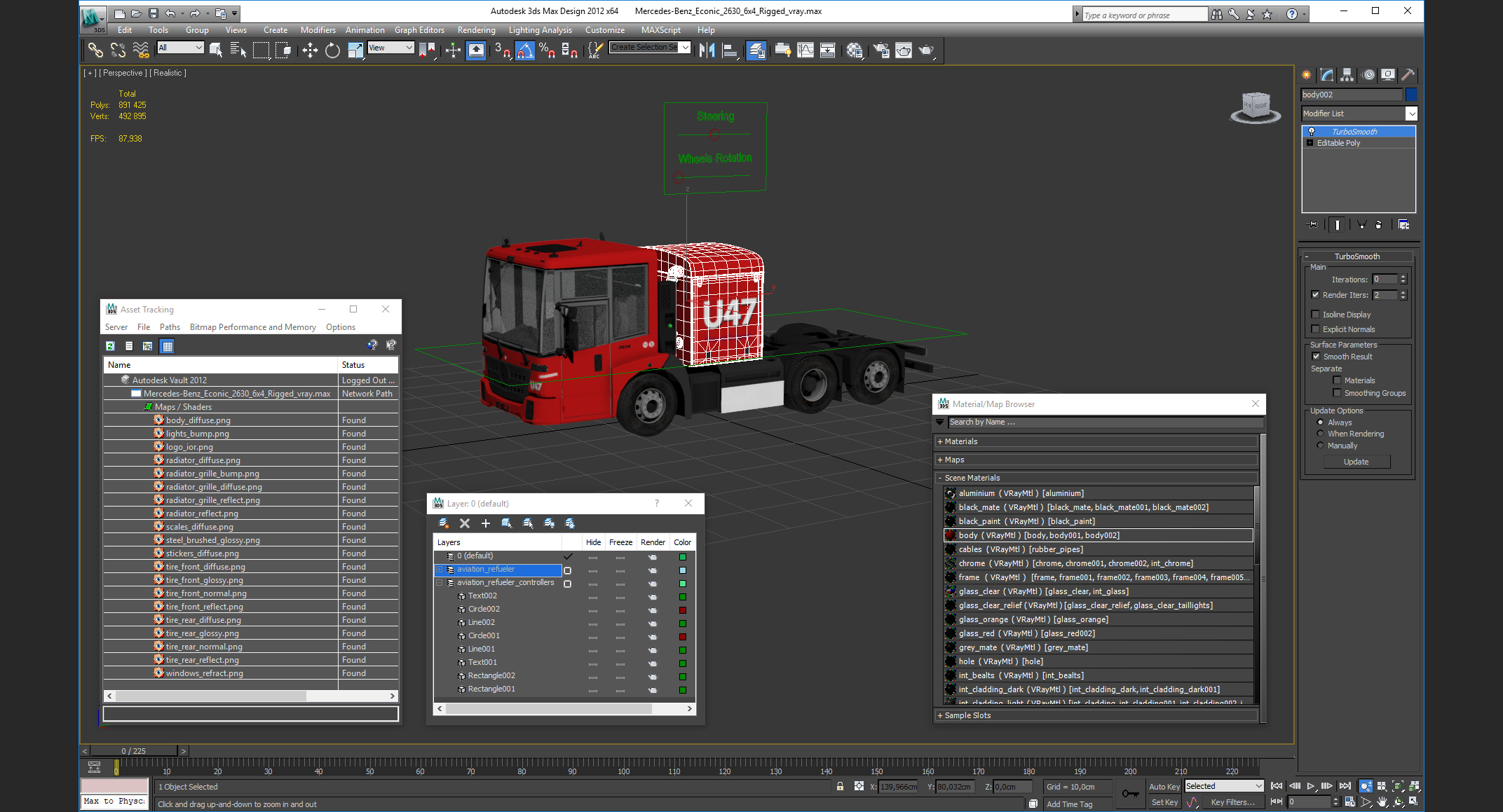 3D Mercedes-Benz Econic 2630 6x4 Rigged