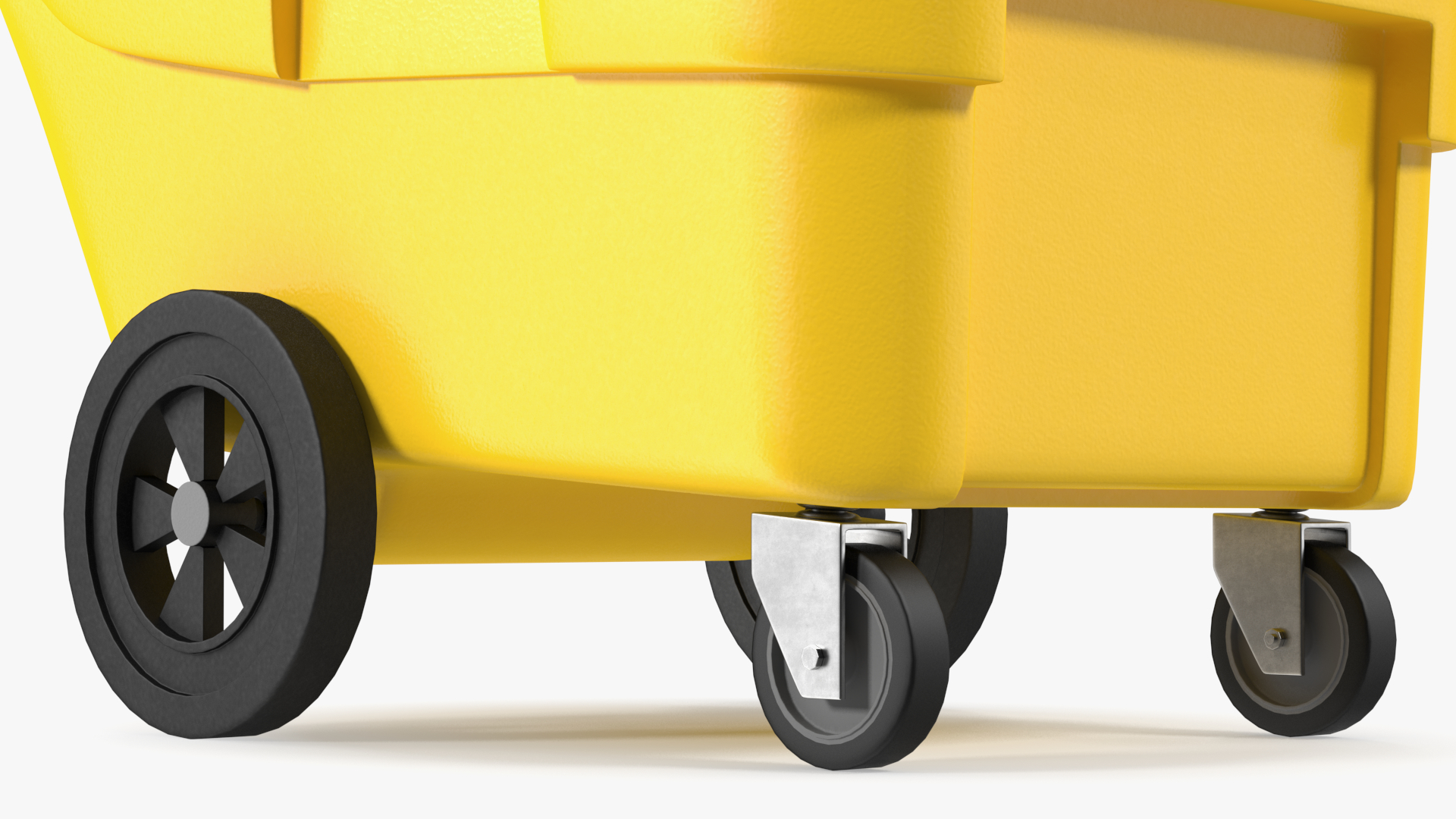 3D Industrial Yellow Trash Cart model