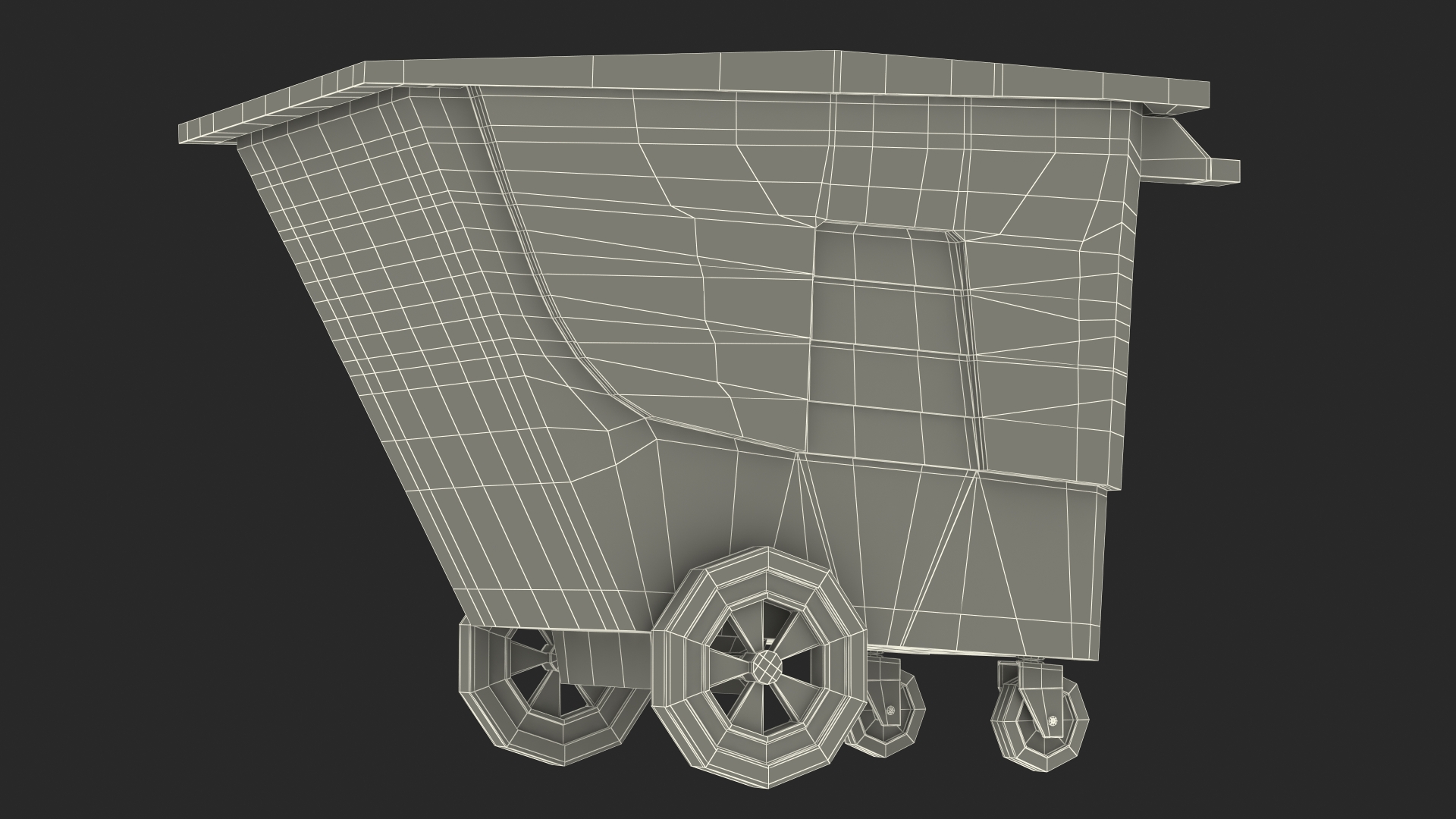 3D Industrial Yellow Trash Cart model