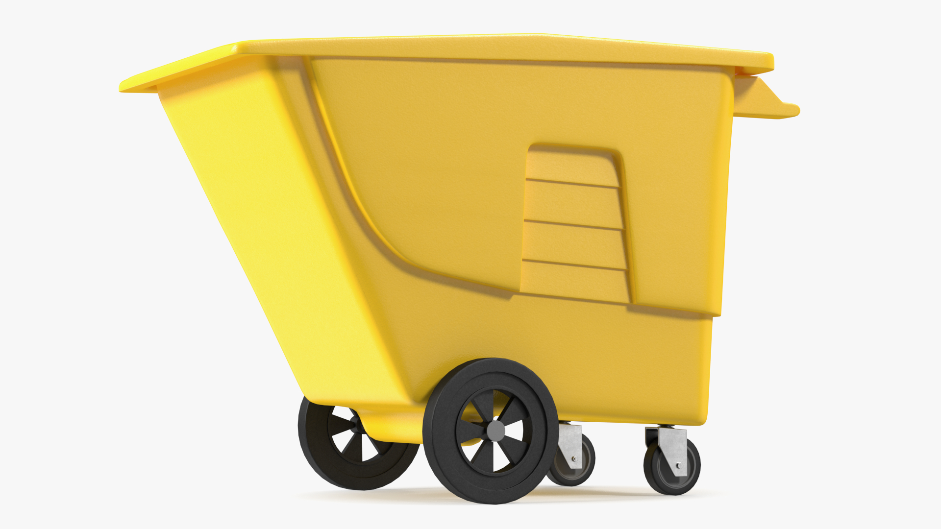 3D Industrial Yellow Trash Cart model