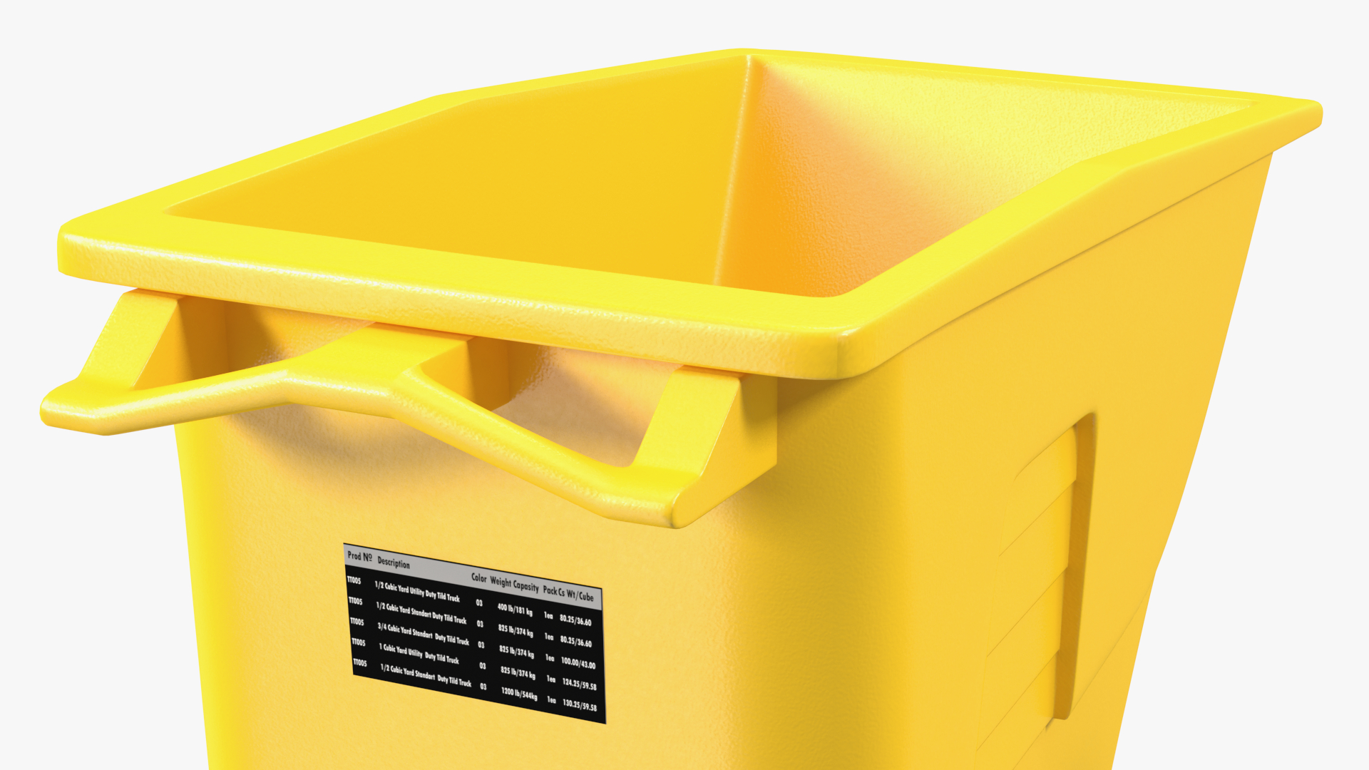 3D Industrial Yellow Trash Cart model