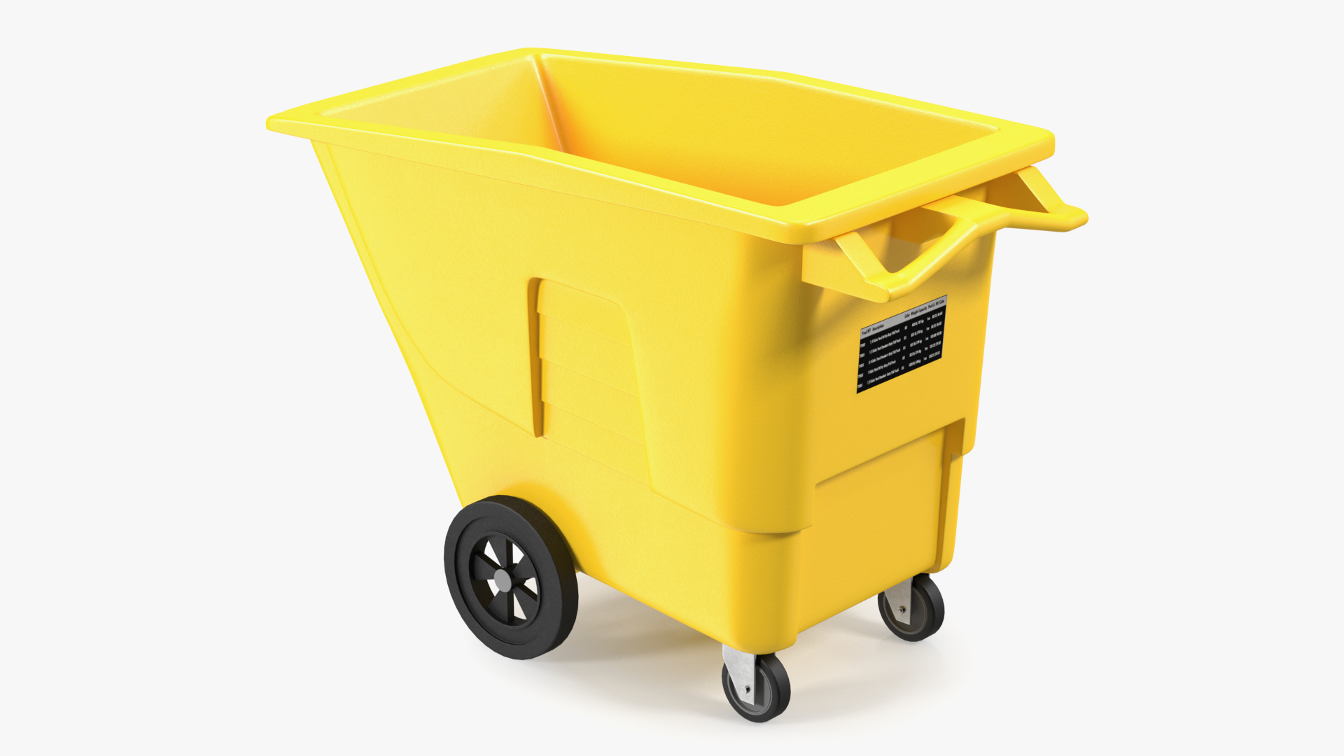 3D Industrial Yellow Trash Cart model