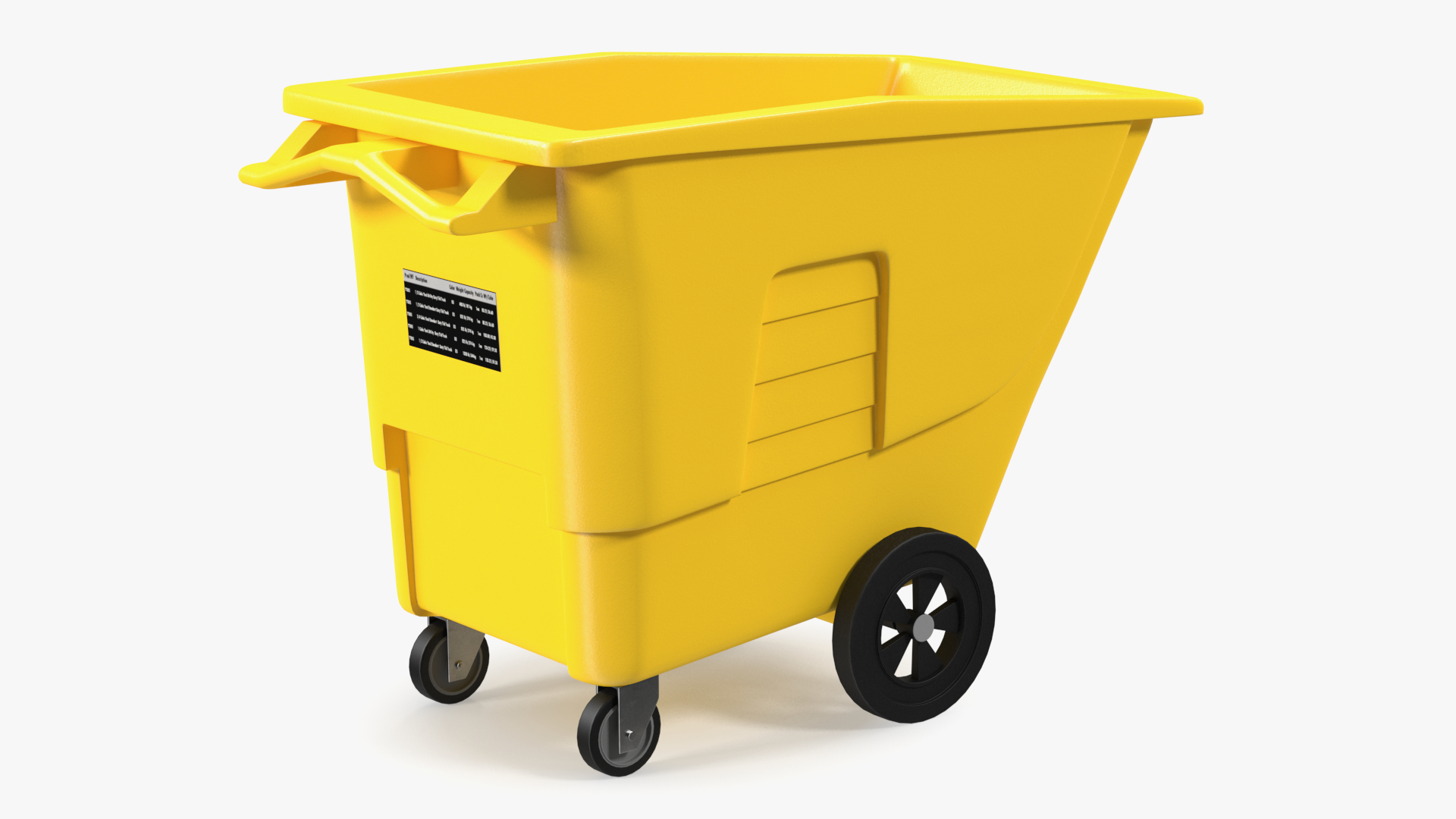 3D Industrial Yellow Trash Cart model