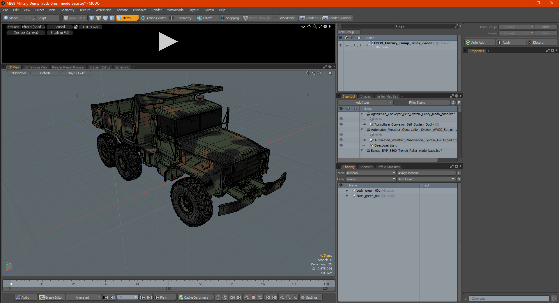 3D model M939 Military Dump Truck Green